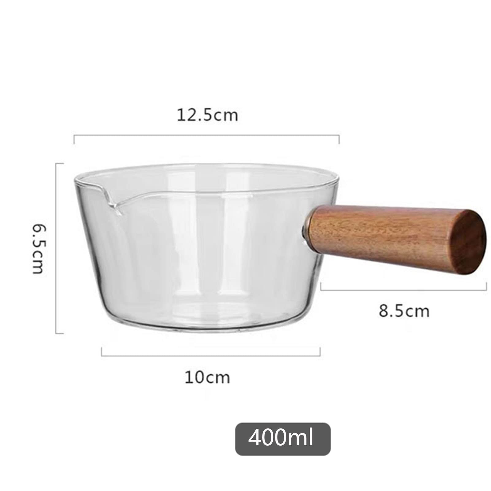 **Clear Glass Saucepan - 400ml High-Temperature & Corrosion Resistant Cooking Pot for Milk, Soup & Sauces - Perfect for Stovetop, Microwave & Serving - Durable Glassware for Home & Kitchen**
