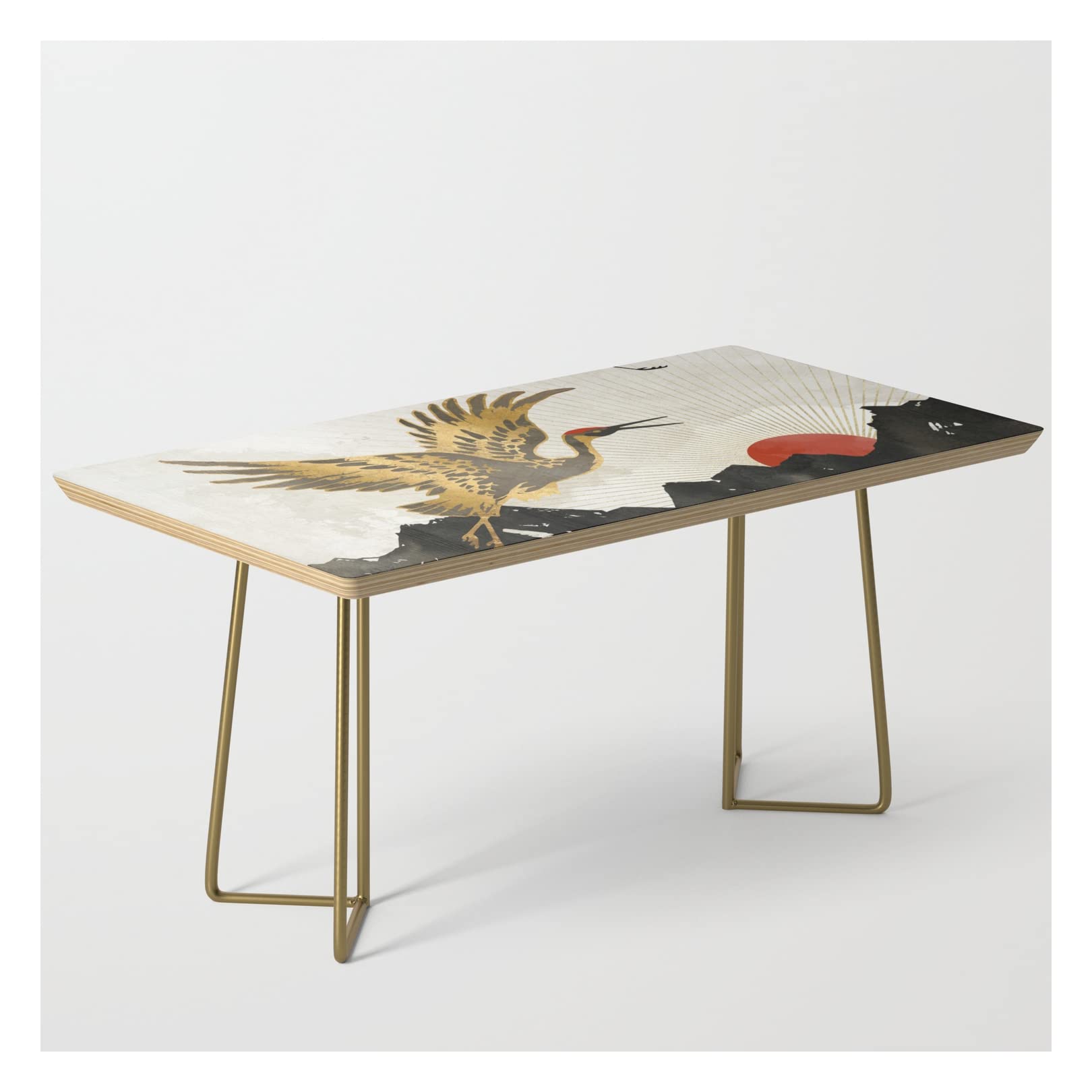 Elegant Flight II Modern Gold Coffee Table by Spacefrog Designs - Perfect for Living Room, Office & Home Decor