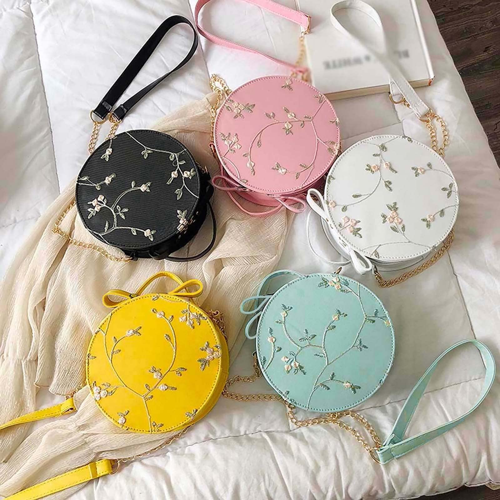 Women's Fashion Lace Shoulder Bag - Crossbody Purse with Solid Color & Round Design - Perfect for Daily Use, Work, and Casual Outings