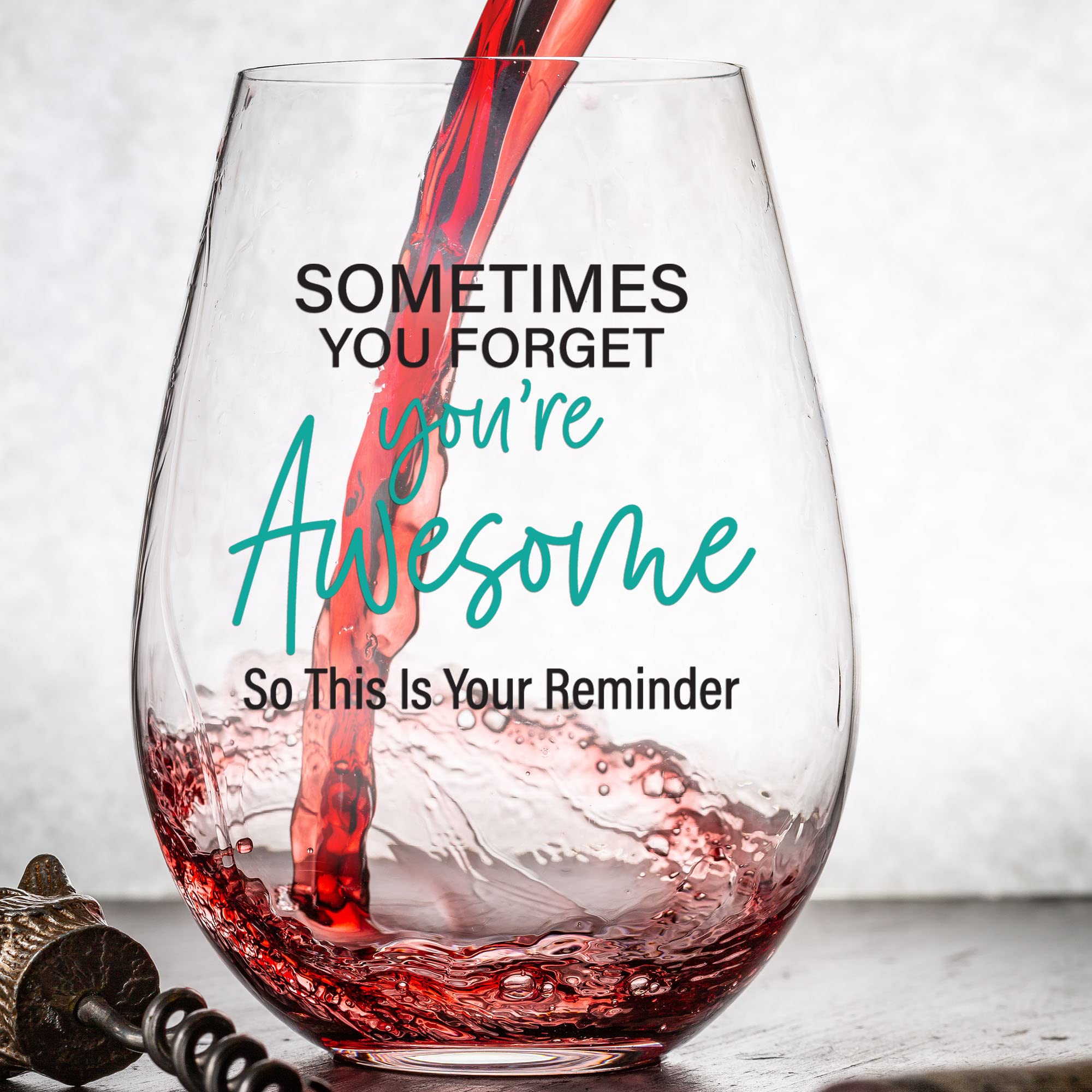 Funny Wine Glass for Women - 'We Are Trouble Together' 15oz Stemless Wine Cup | Best Friend Gift for Her, Unique Birthday Present for Girlfriend, Sister, BFF | Perfect for Girls' Night, Bachelorette Parties & Wine Lovers