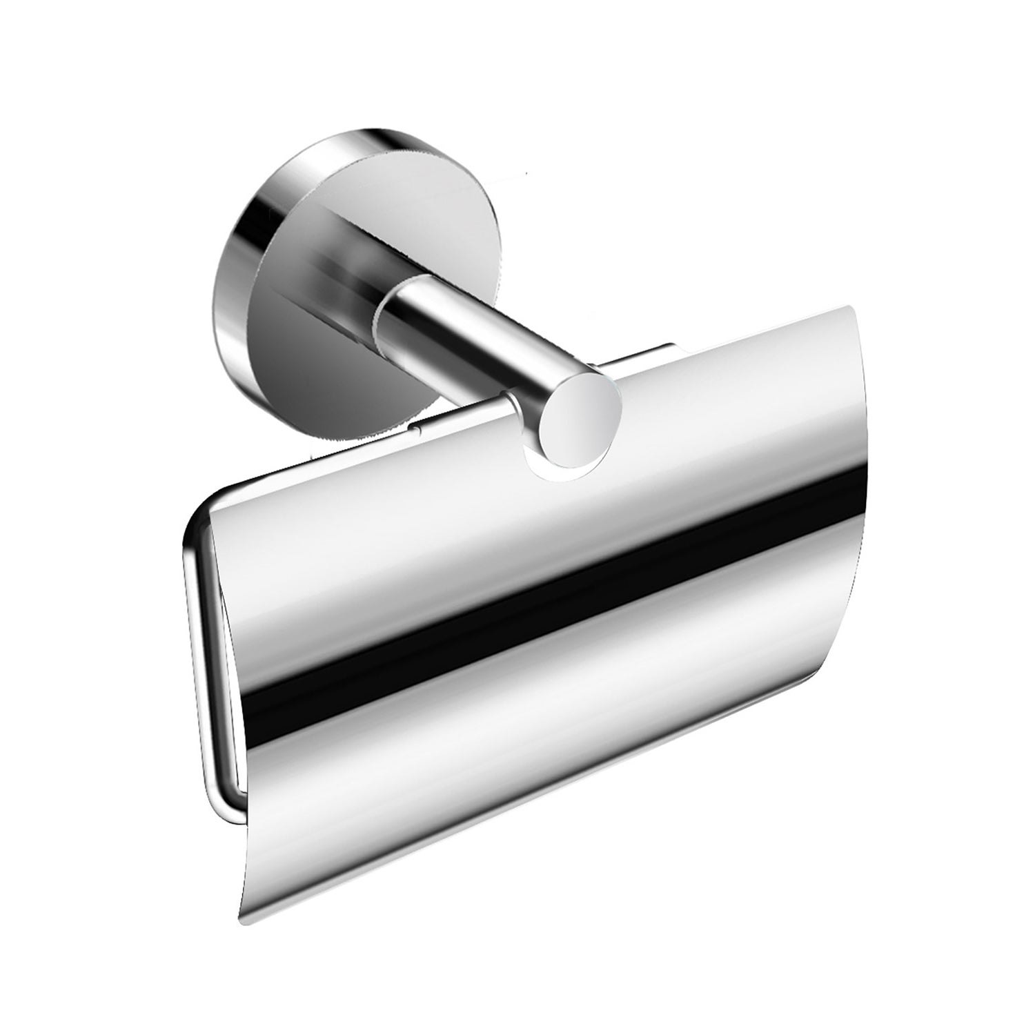 DAX Valencia Wall Mount Toilet Paper Holder with Cover - Right Opening Brass Body & Chrome Finish (4.15/16