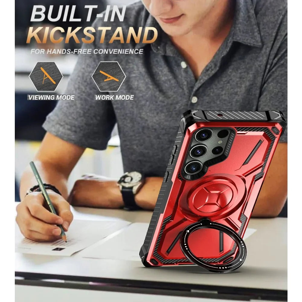 Samsung Galaxy S25 Ultra Phone Case with Belt Clip & MagSafe Magnetic Ring - Secure & Hands-Free for Outdoor, Work & Travel