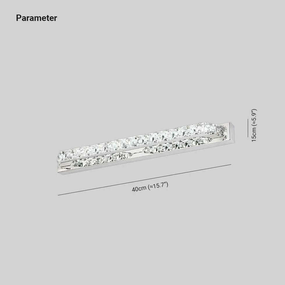 Modern Rectangular Crystal Bathroom Mirror with LED Lights - Perfect for Vanity, Makeup, and Spa-Like Bathroom Decor