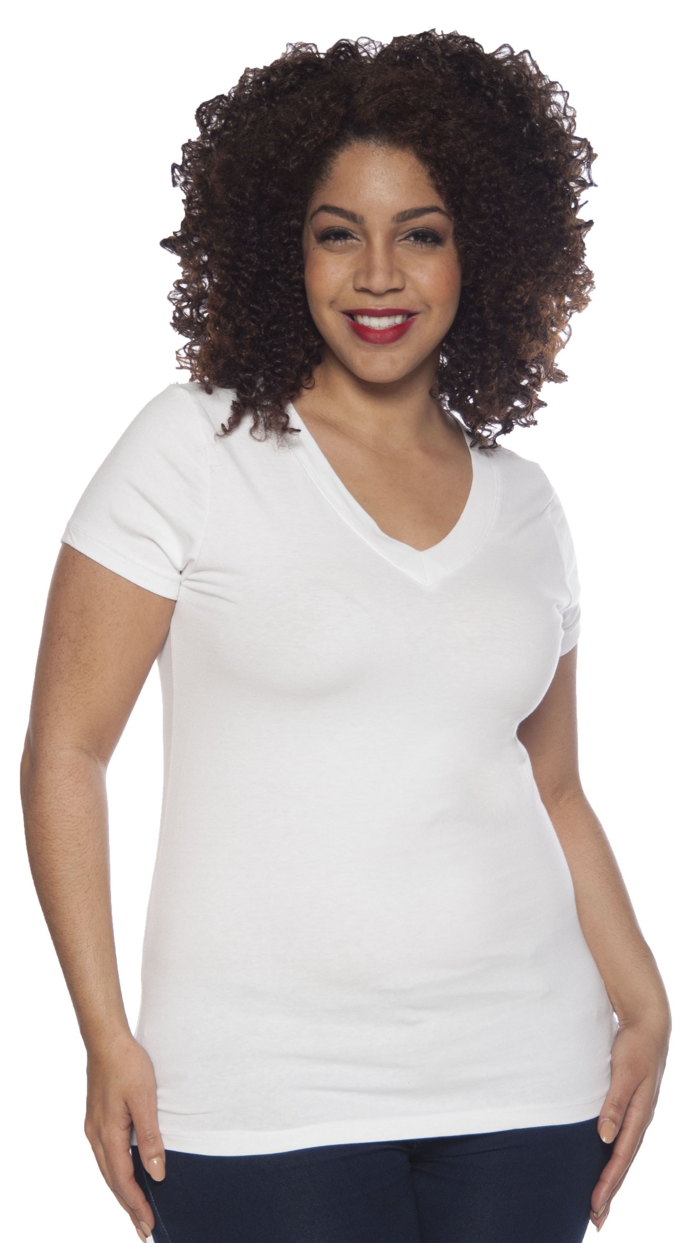 4 Pack Women's Basic V-Neck T-Shirts - Soft Cotton Casual Tees for Everyday Wear | Perfect for Layering, Work & Weekend Outfits