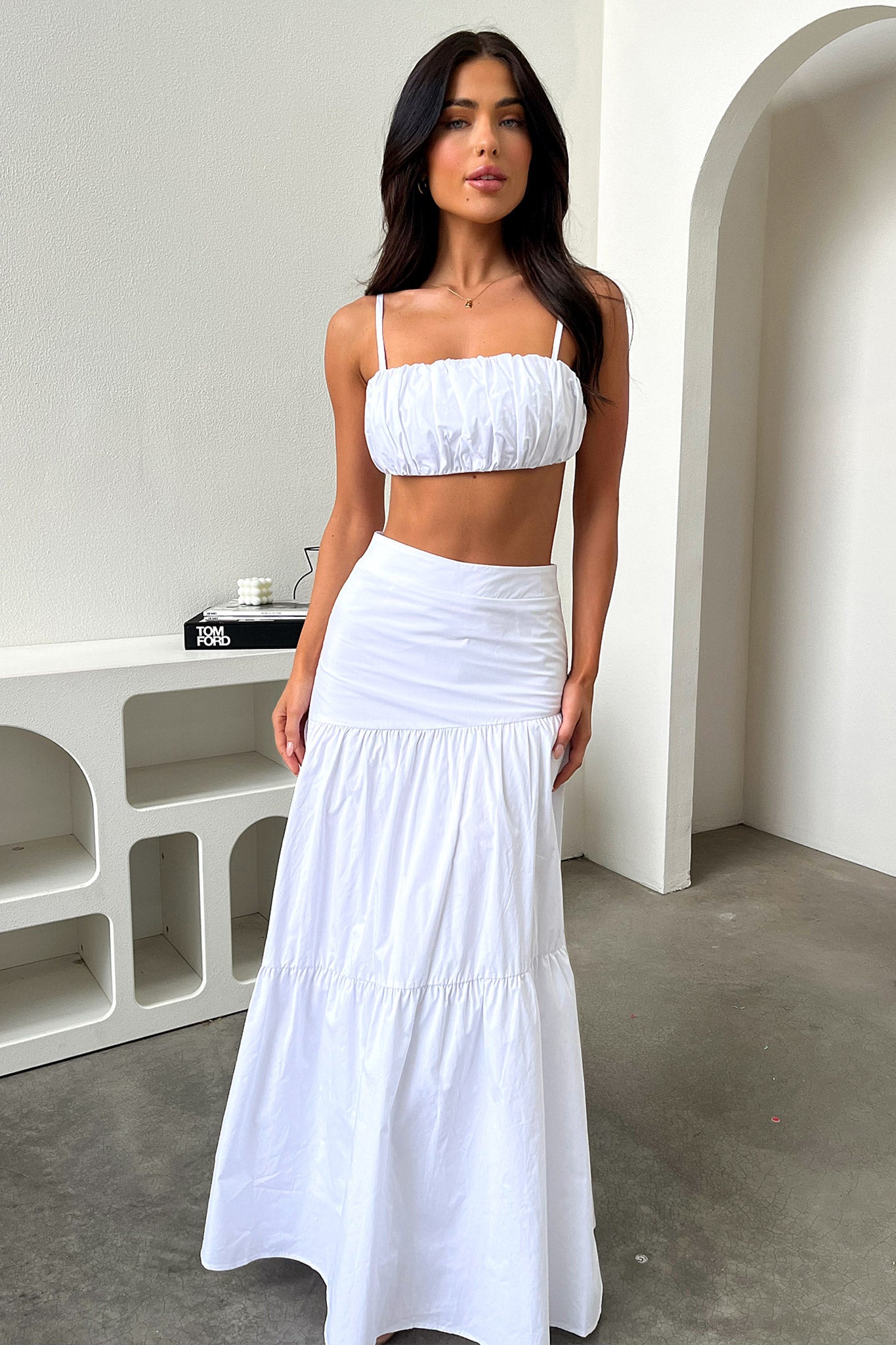 Lateisha Crop Top - White | Women's Fashion T-Shirt for Casual Wear & Summer Outfits