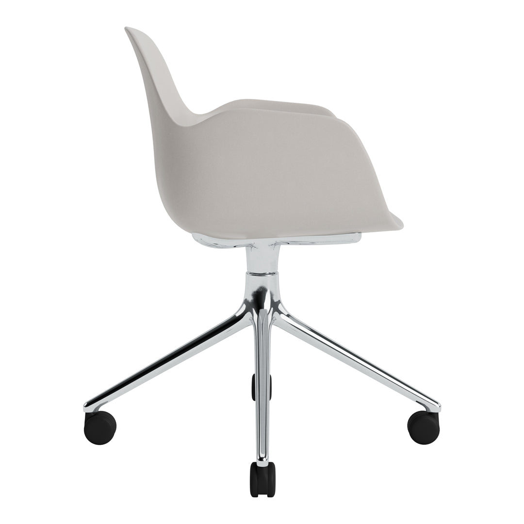 Modern Form Armchair with 4-Wheel Swivel Base - Ergonomic Office Chair for Home & Workspace - Perfect for Desks, Living Rooms, and Study Areas