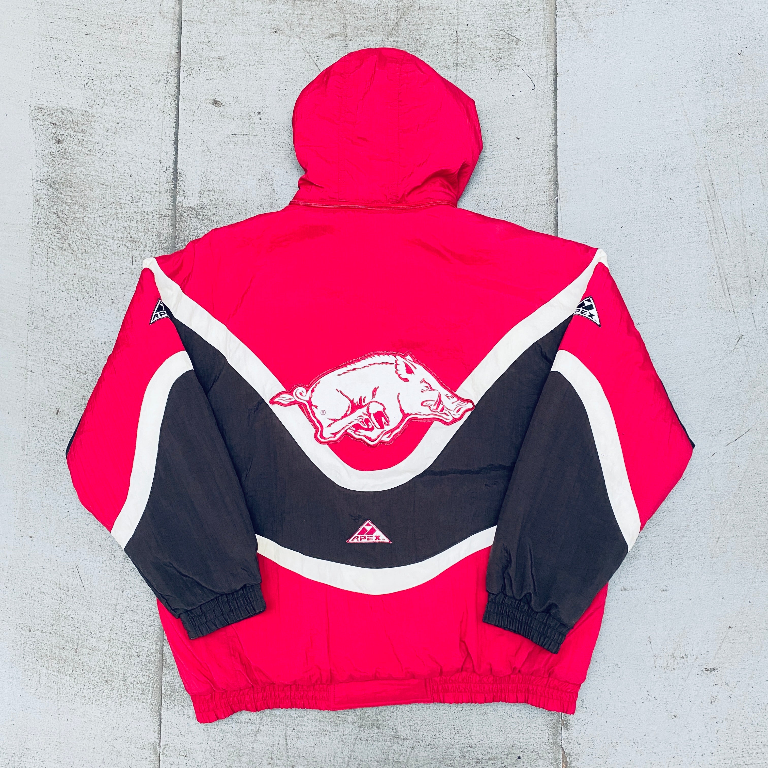 1990's Arkansas Razorbacks Apex One Ice Cream Man Wave Full-Zip Jacket - XL Size | Vintage College Sports Apparel for Game Day & Retro Fashion