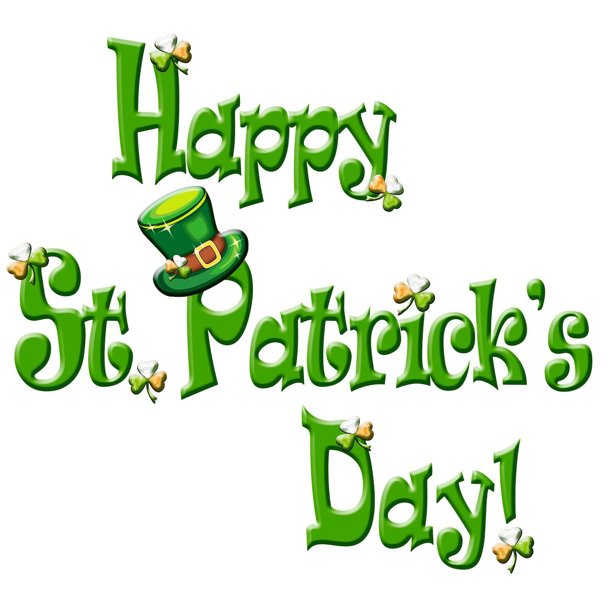 Happy St. Patrick's Day Square Bumper Sticker - Waterproof Vinyl Car Decal for Windows, Laptops & Coolers - Shamrock Party Decorations & Irish Pride Accessories