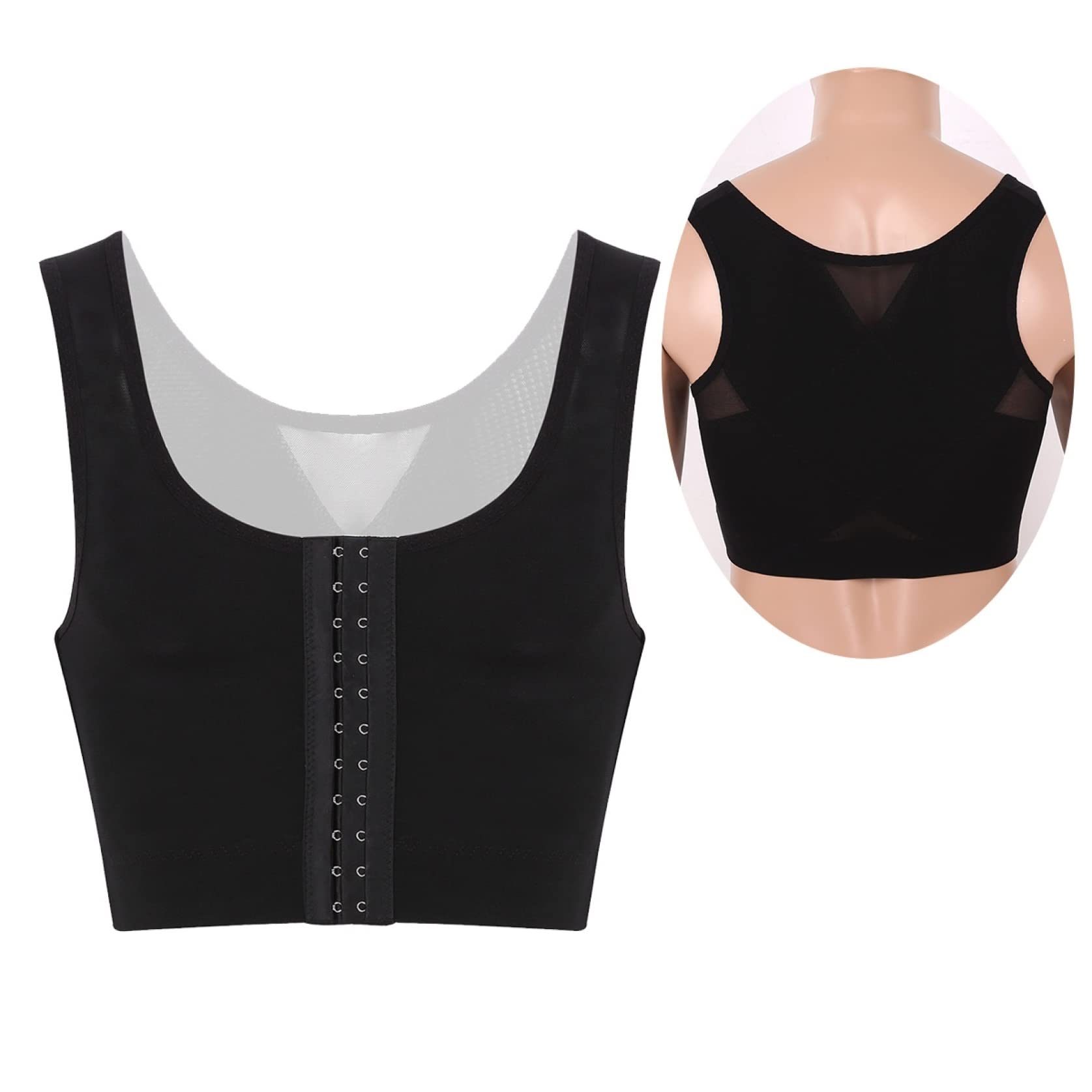 EBRICON Men's Body Shaper Compression Shirt - Slimming Vest for Chest & Tummy Control - Ideal for Gym, Workout & Everyday Wear