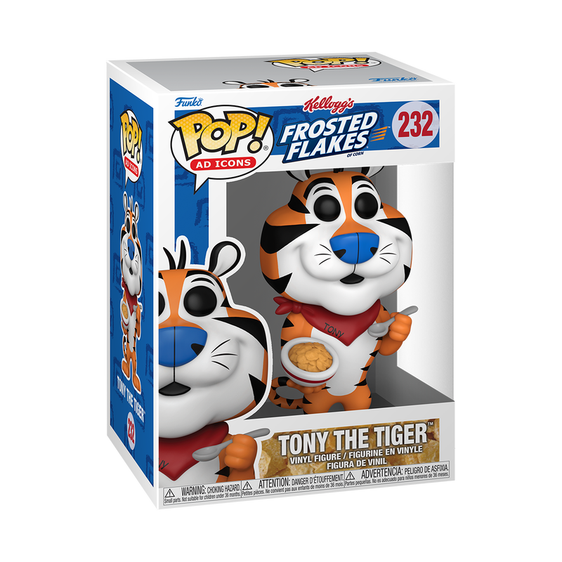 Tony the Tiger (1984) Funko Pop Ad Icons Vinyl Figure #232 with Protector Case - Collectible Toy for Kellogg's Frosted Flakes Fans & 80s Nostalgia Lovers
