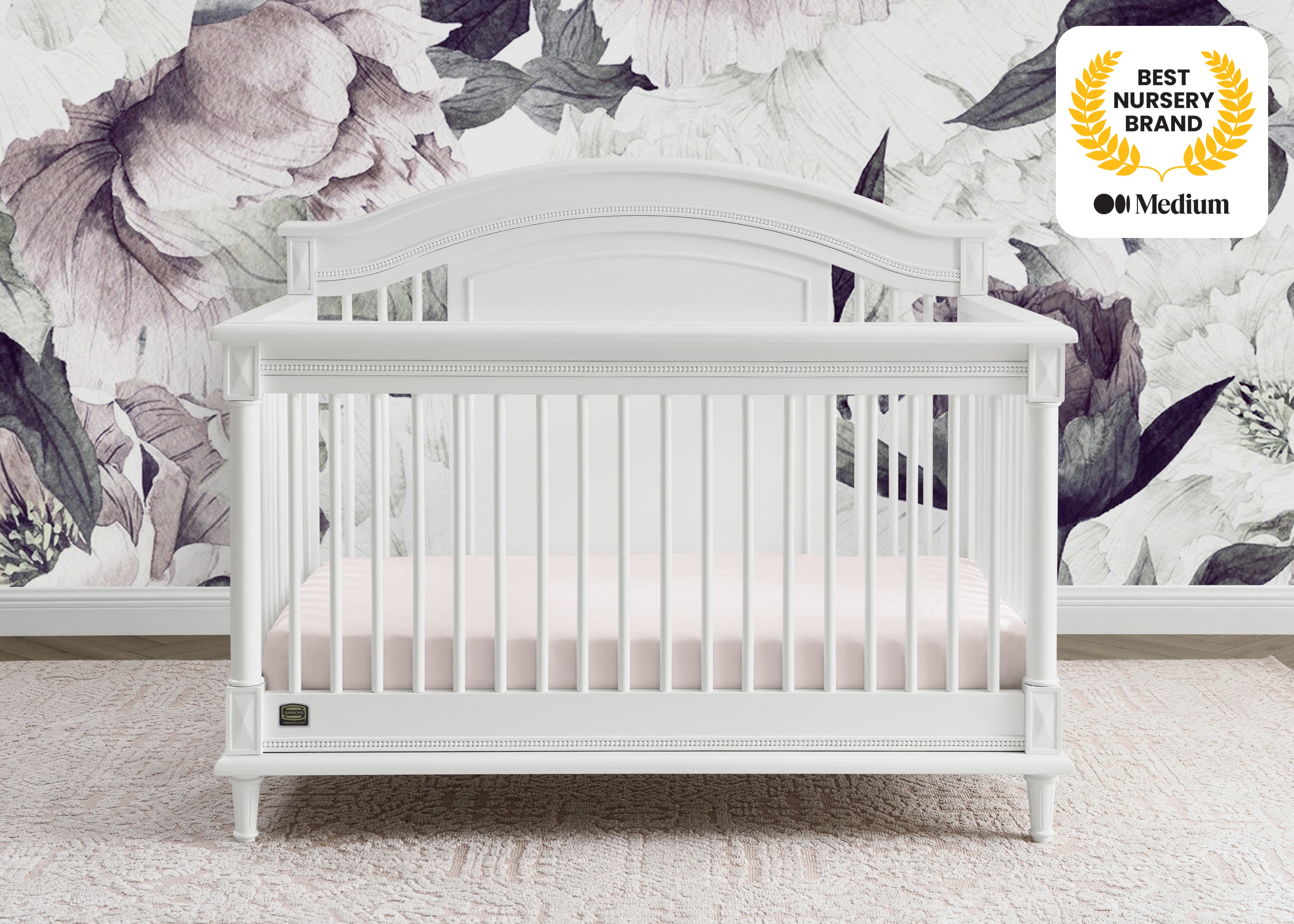 Juliette 6-in-1 Convertible Crib - Baby Crib to Toddler Bed, Daybed & Full Size Bed - Safe Nursery Furniture for Boys & Girls - Perfect for Newborns, Infants & Growing Kids
