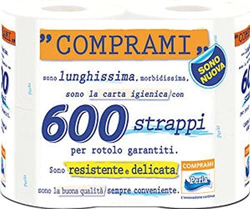 Perla Ultra Soft Compact Toilet Paper - 10 Packs (40 Rolls Total) | Space-Saving Bathroom Essential for RVs, Camping & Small Apartments
