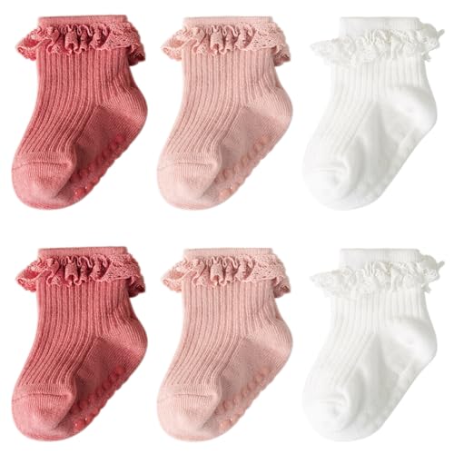 6 Pairs: White, Dark Pink, Yellow-pink