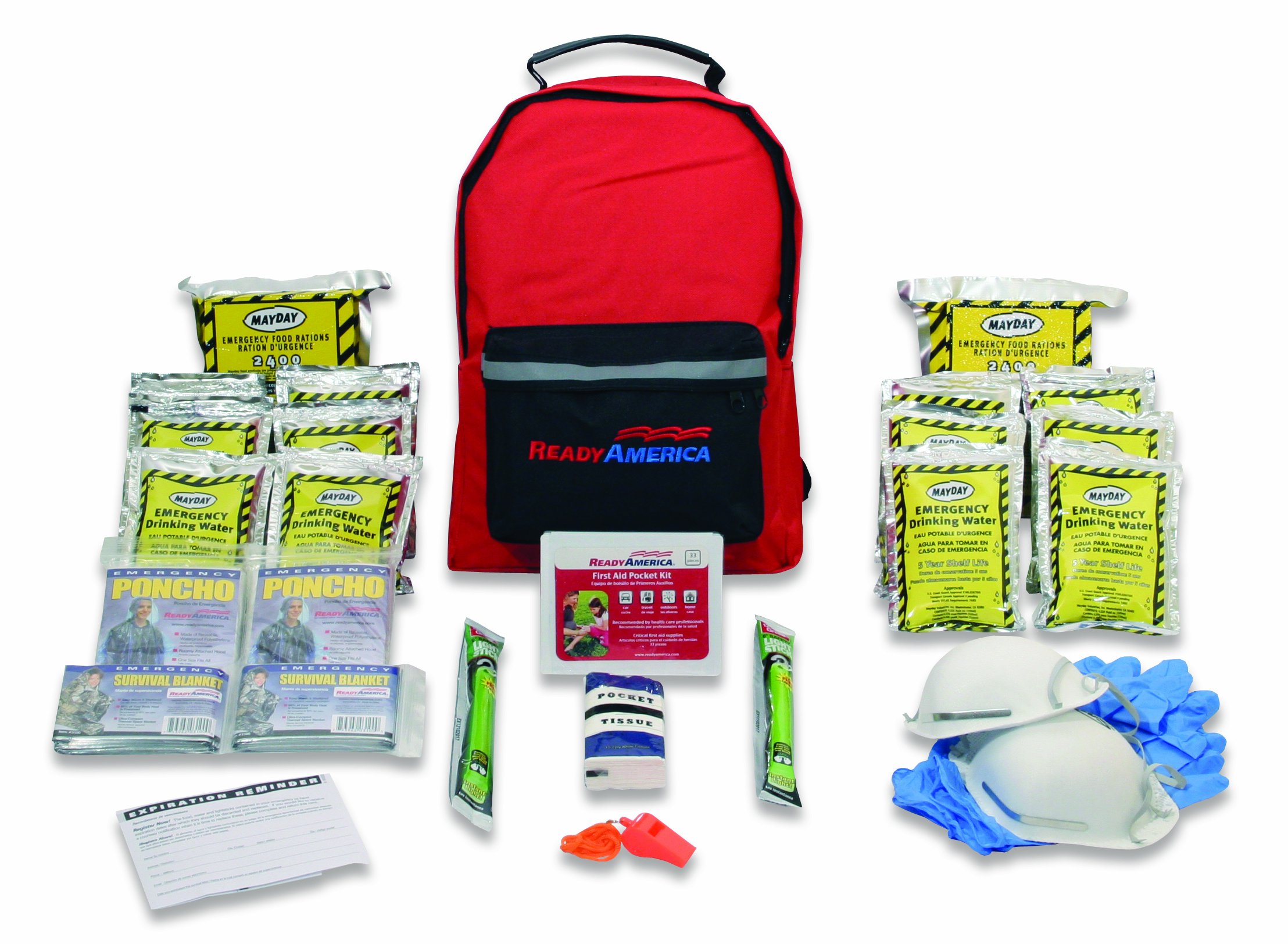 Ready America 72-Hour Deluxe Emergency Kit & 3-Day Survival Backpack for 2 People - Perfect for Natural Disasters, Camping, and Outdoor Adventures