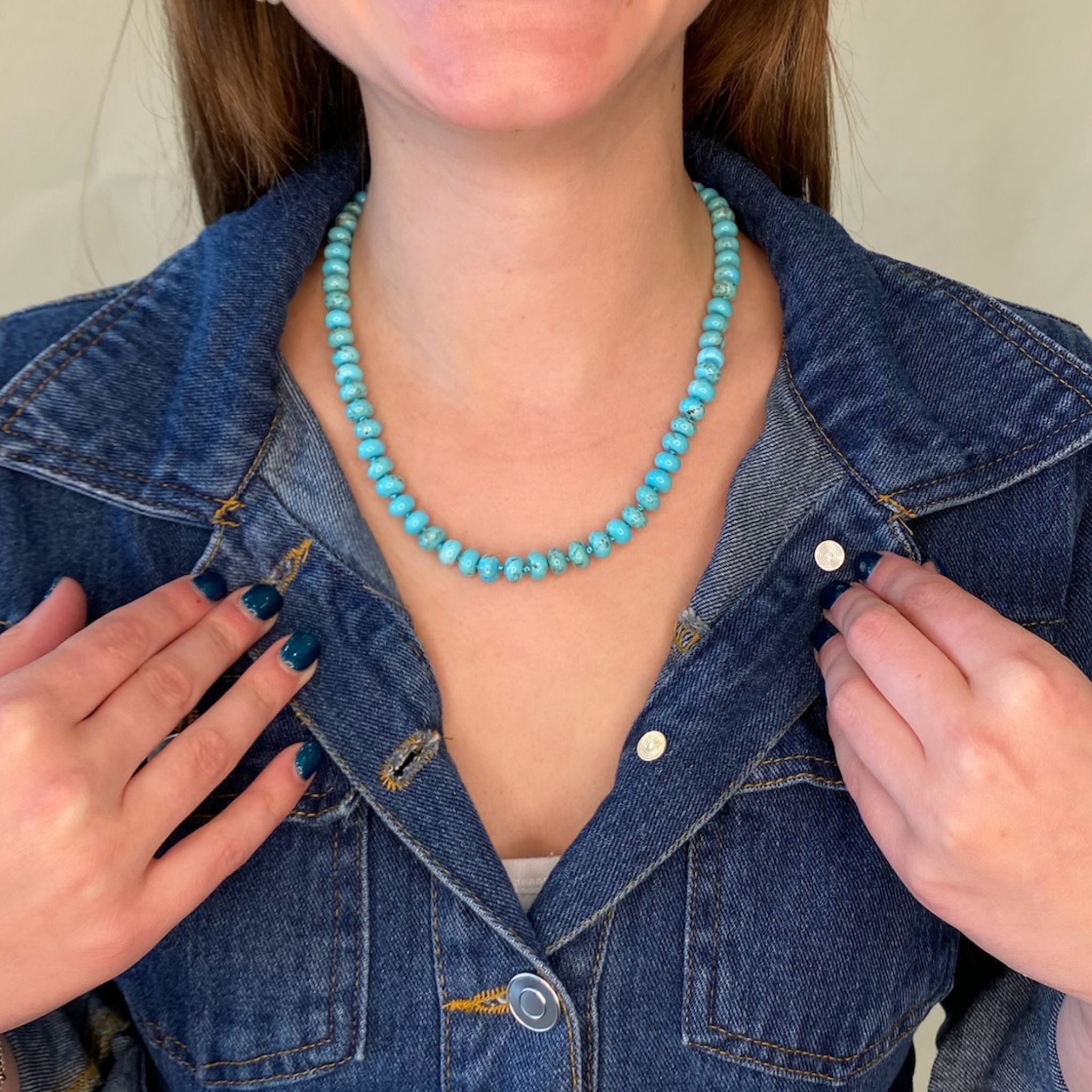 Handmade Eternal Turquoise Beaded Knotted Necklace for Women | Boho Chic Jewelry | Perfect for Weddings, Parties & Everyday Wear