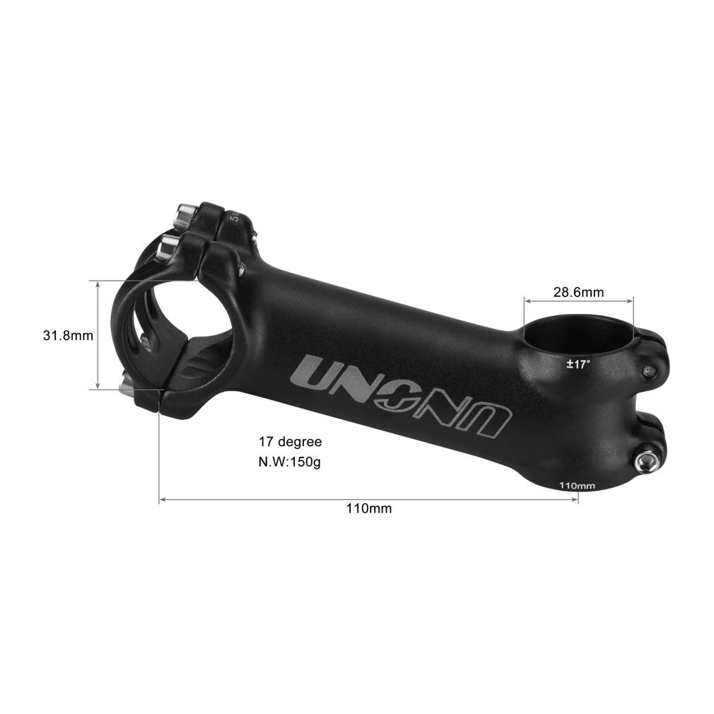 BESNIN 17° Bicycle Stem 31.8mm - 60/70/90/110/130mm MTB Handlebar Stem for Mountain Bike, Road Bike, BMX | Durable Aluminum Alloy Cycling Stem for Trail Riding, Commuting & Urban Cycling
