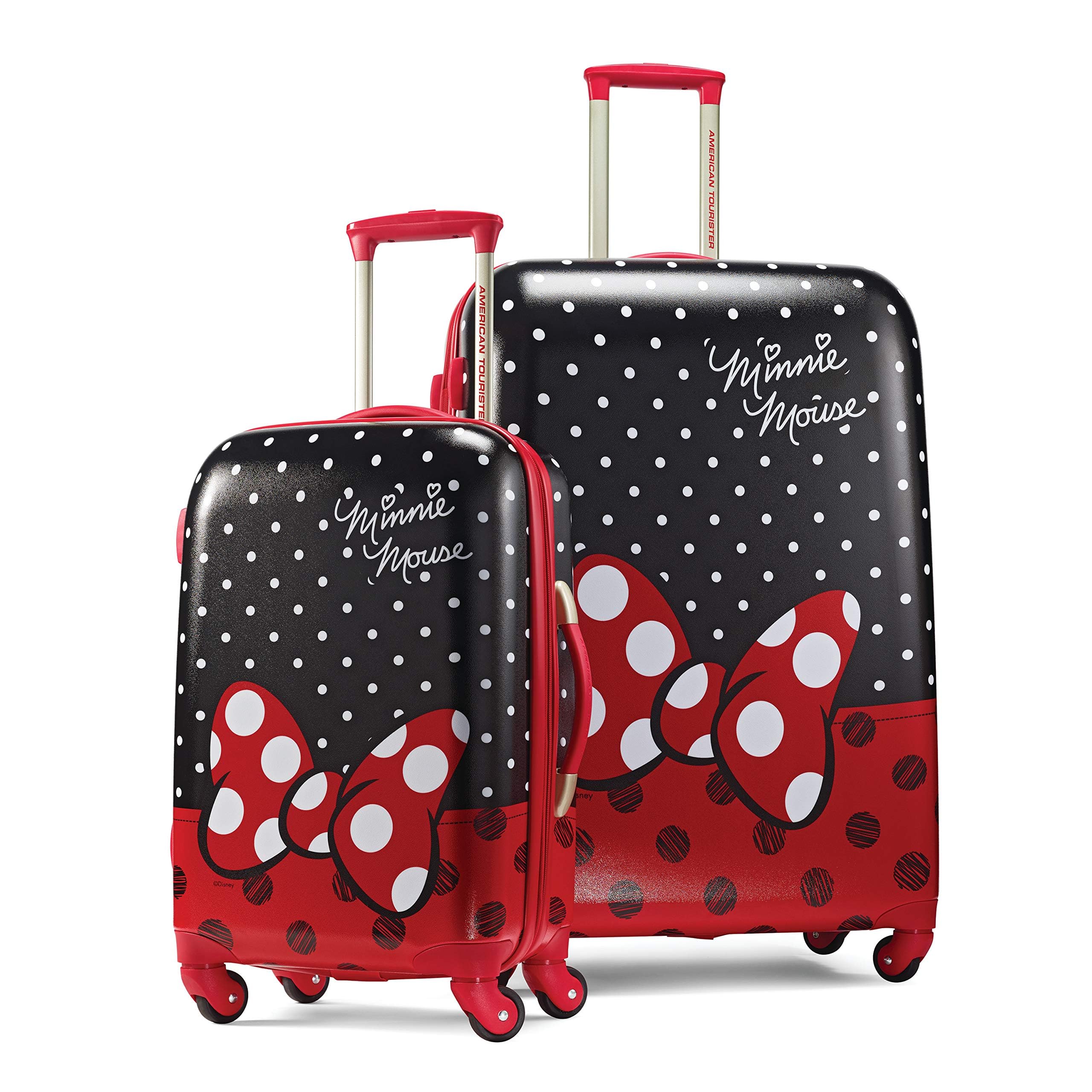 American Tourister Disney Minnie Mouse Red Bow Hardside Luggage Set with 360° Spinner Wheels - 2-Piece (21