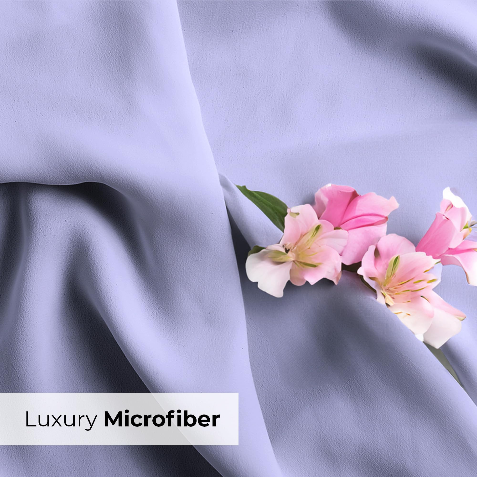 CGK Unlimited Queen Size Lavender Pillow Cover Set of 4 - Soft Premium Microfiber Pillowcases (20x40, 20x36 & 20x48 Inch) for Bedroom, Guest Room & Hotel - Machine Washable Hypoallergenic Bedding Accessories