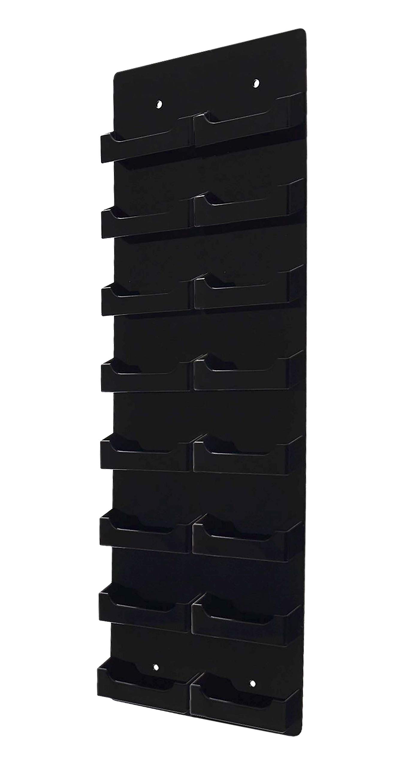 6 Pack Black Acrylic Business Card Holders - 16 Pocket Hanging Display Rack with Hardware for 3.5
