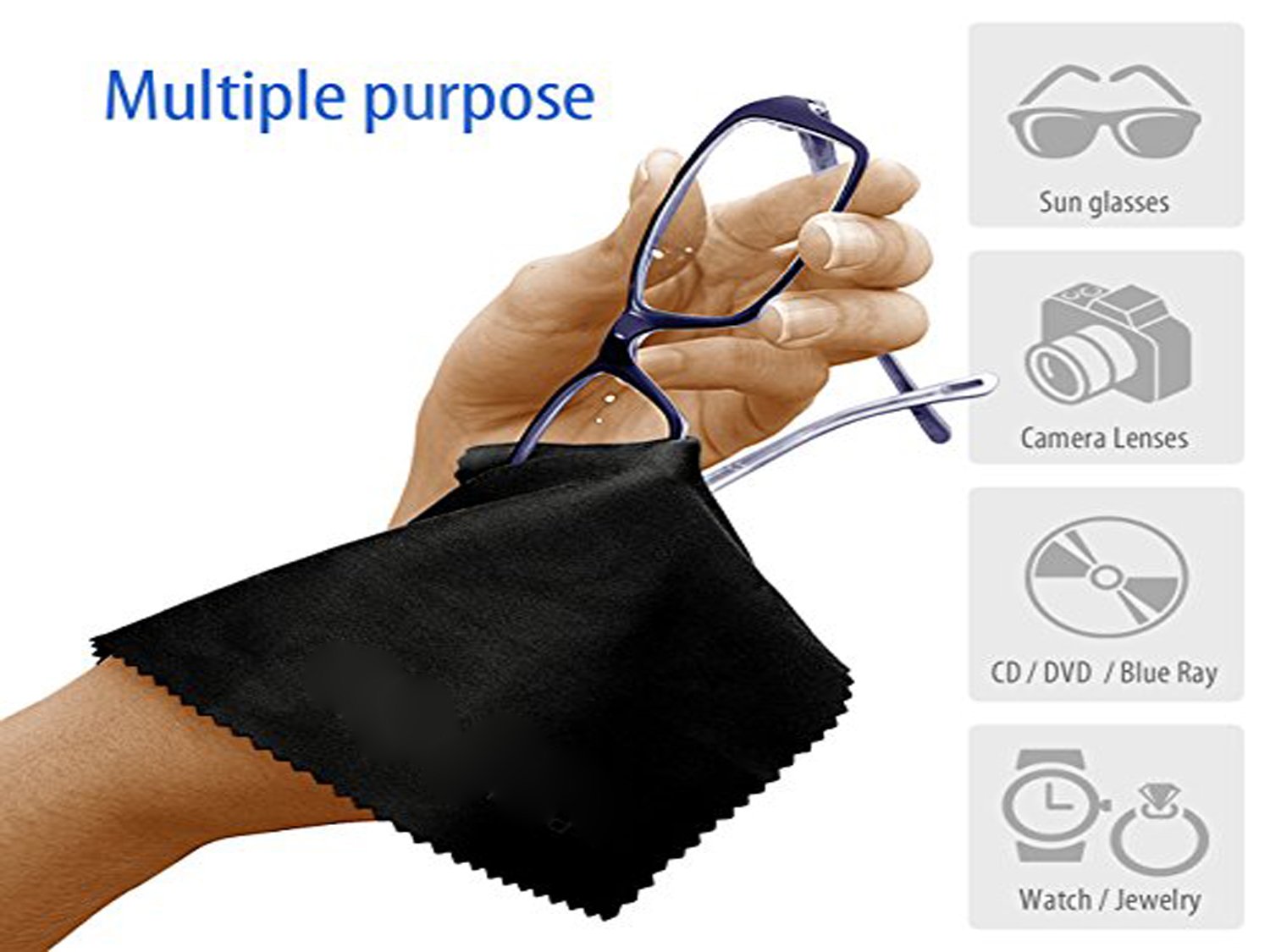 Premium Microfiber Cleaning Cloths for Electronics - Safe for iPhone, iPad, Laptop Screens, Glasses & Camera Lenses | Streak-Free Cleaning for Phones, Tablets, TVs & Optical Devices | 12-Pack Multipack for Home, Office & Travel Use