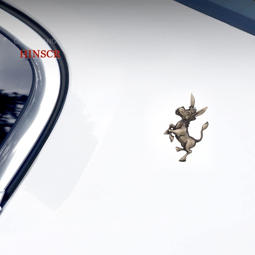 3D Donkey Metal Car Emblem - Cute Bronze Hood Badge Sticker for Cars, Motorcycles, Laptops & Backpacks | Unique Vehicle & Personal Accessory Decoration for Car Enthusiasts & Animal Lovers