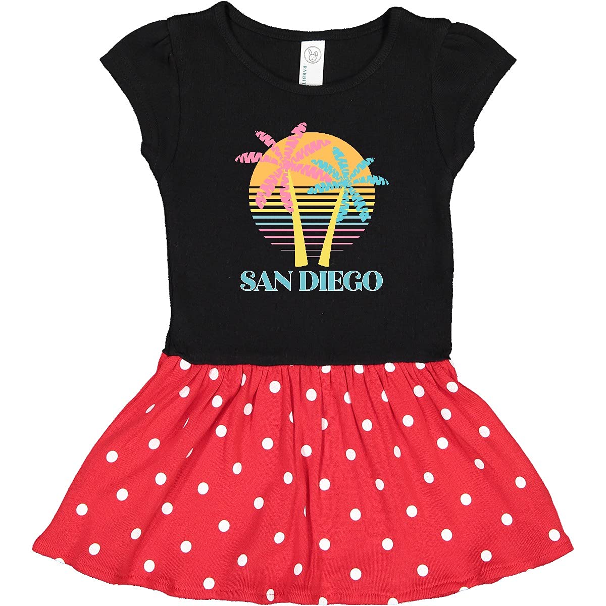 Inktastic San Diego California Beach Vacation Infant Dress - Cute Baby Girl Outfit for Summer, Travel & Family Photos