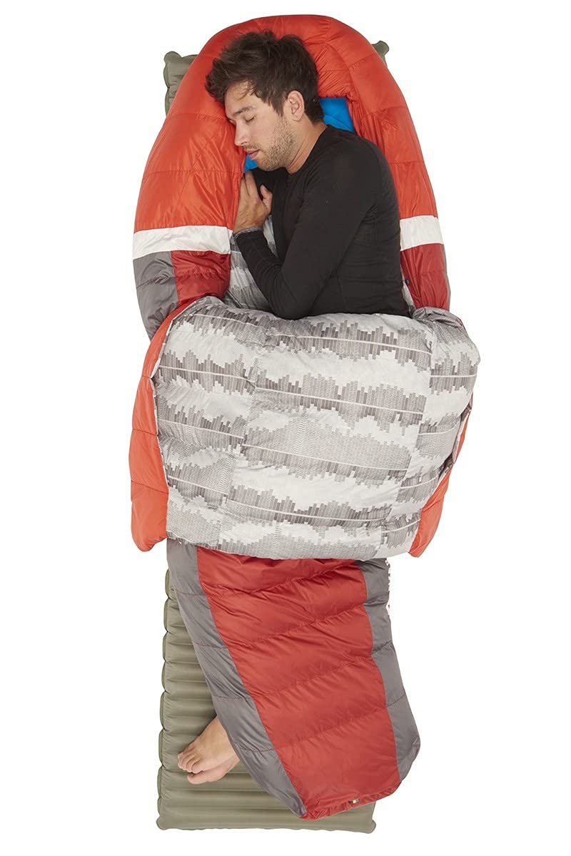 Sierra Designs Backcountry Bed 20°F Sleeping Bag - 650 Fill Dridown - Lightweight Zipperless Down Sleeping Bag for Camping, Backpacking & Hiking - Men's, Women's & 2-Person - Perfect for Cold Weather Adventures & Outdoor Exploration