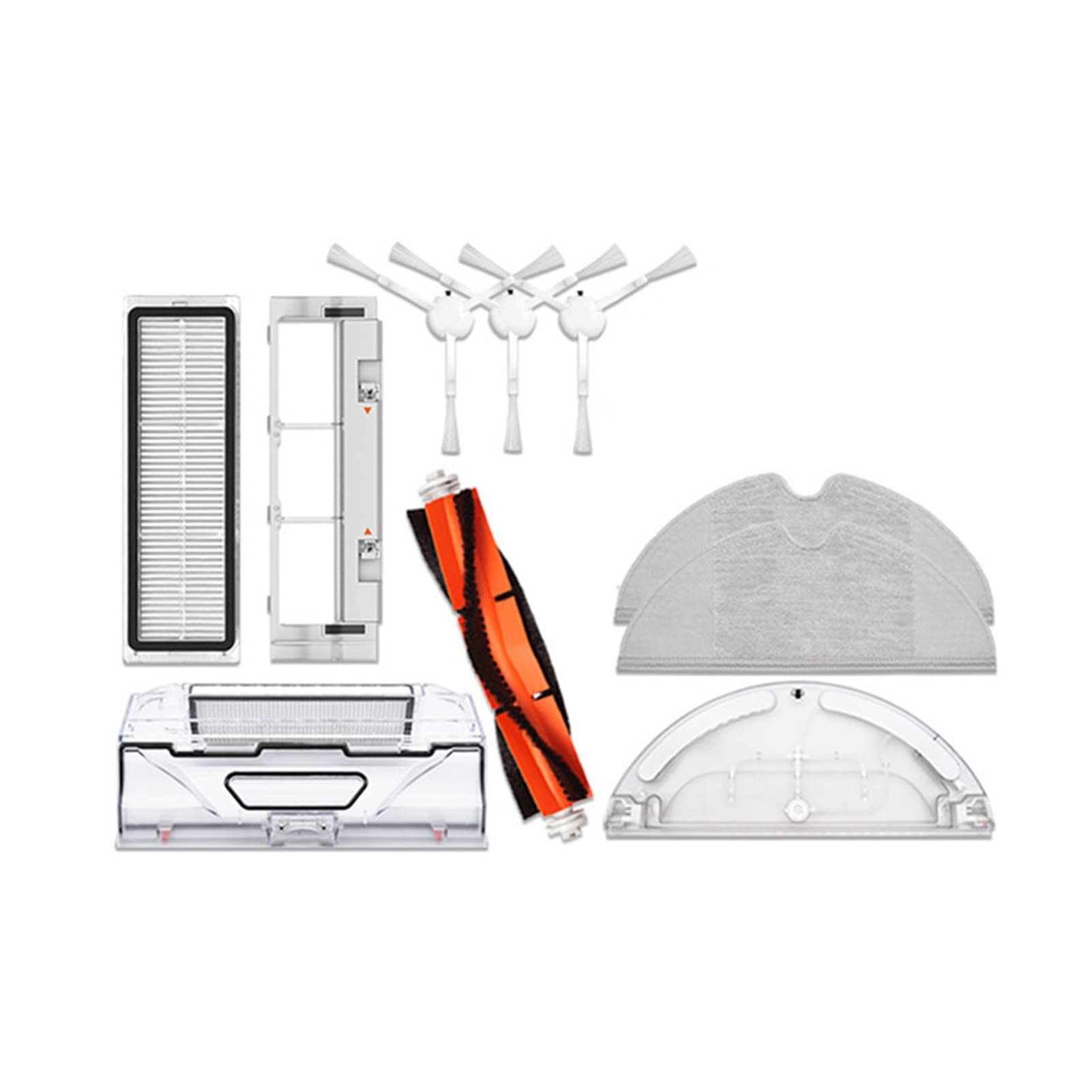 Xiaomi Mijia 1C Robot Vacuum Mop Accessories - HEPA Filter, Water Tank, Mop Cloth & Cleaning Brush Set for STYTJ01ZHM/SKV4093GL - Light Grey Replacement Parts for Efficient Floor Cleaning in Homes & Apartments