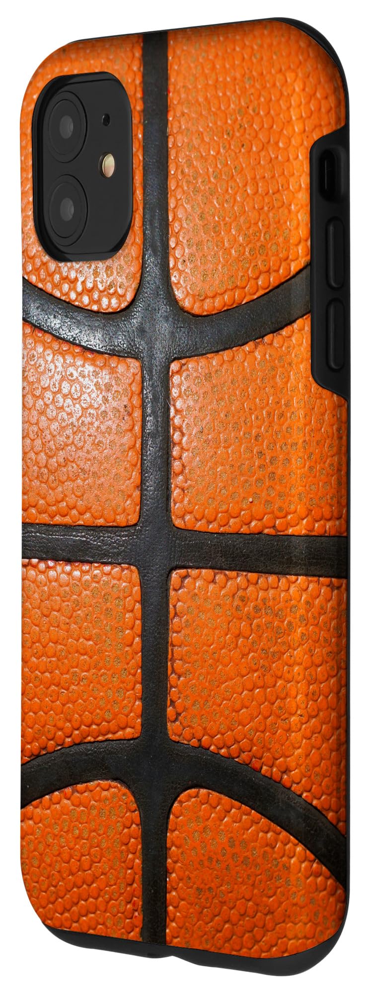 iPhone 11 Case - Orange Basketball Leather Design Protective Cover - Perfect Gift for Basketball Fans & iPhone Users - Ideal for Sports, Games & Daily Use