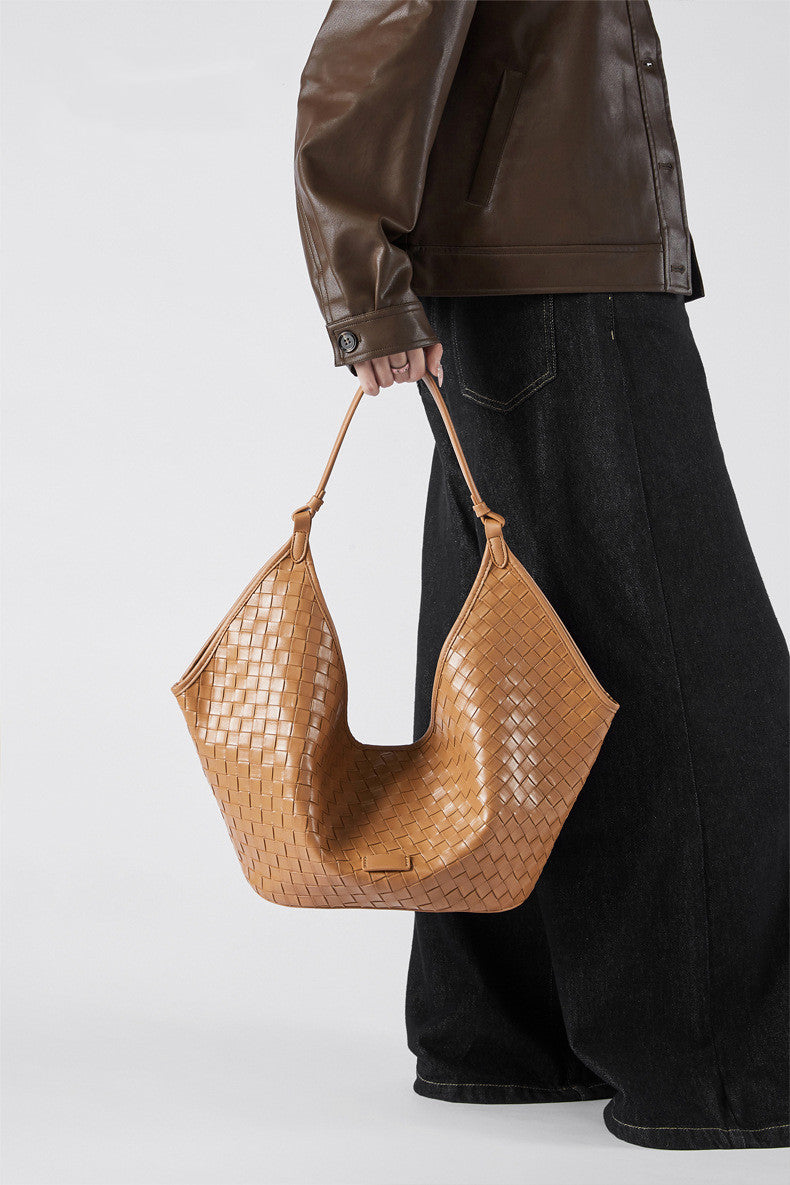 Effortless Woven Shoulder Carry Bag - Stylish & Lightweight Crossbody Purse for Women - Perfect for Shopping, Travel & Everyday Use