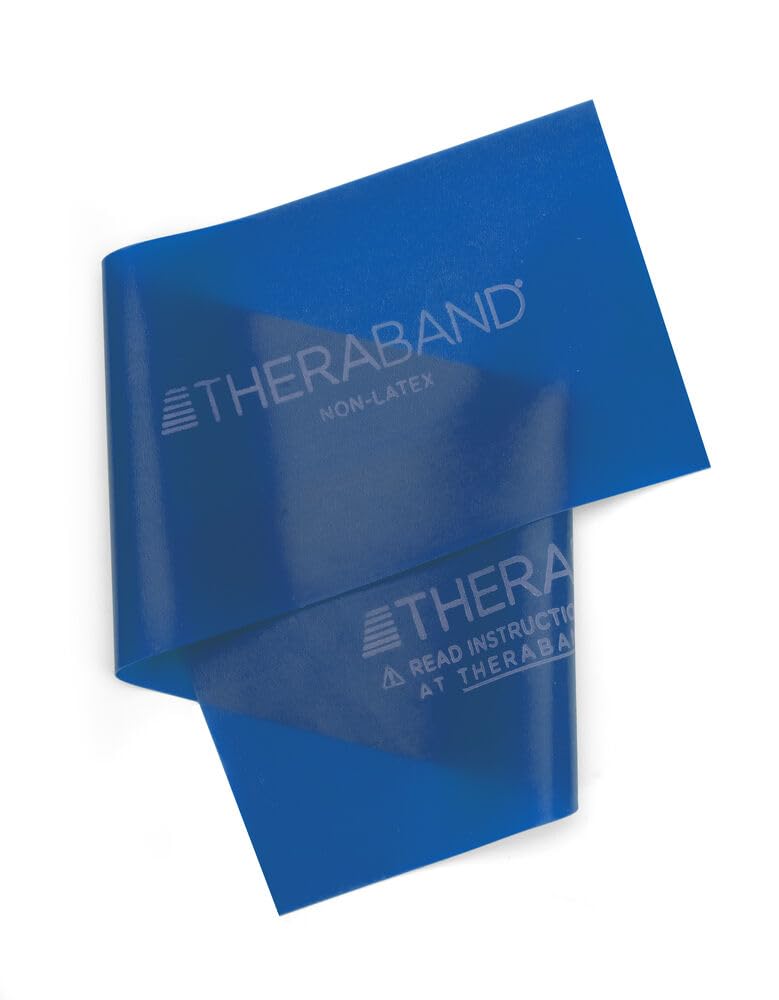 THERABAND Resistance Band 25 Yard Roll - Extra Heavy Blue Non-Latex Professional Exercise Bands for Strength Training, Physical Therapy & Pilates | Upper & Lower Body Workout, Rehab & Home Gym Use | Includes Dispenser Box (Level 5)