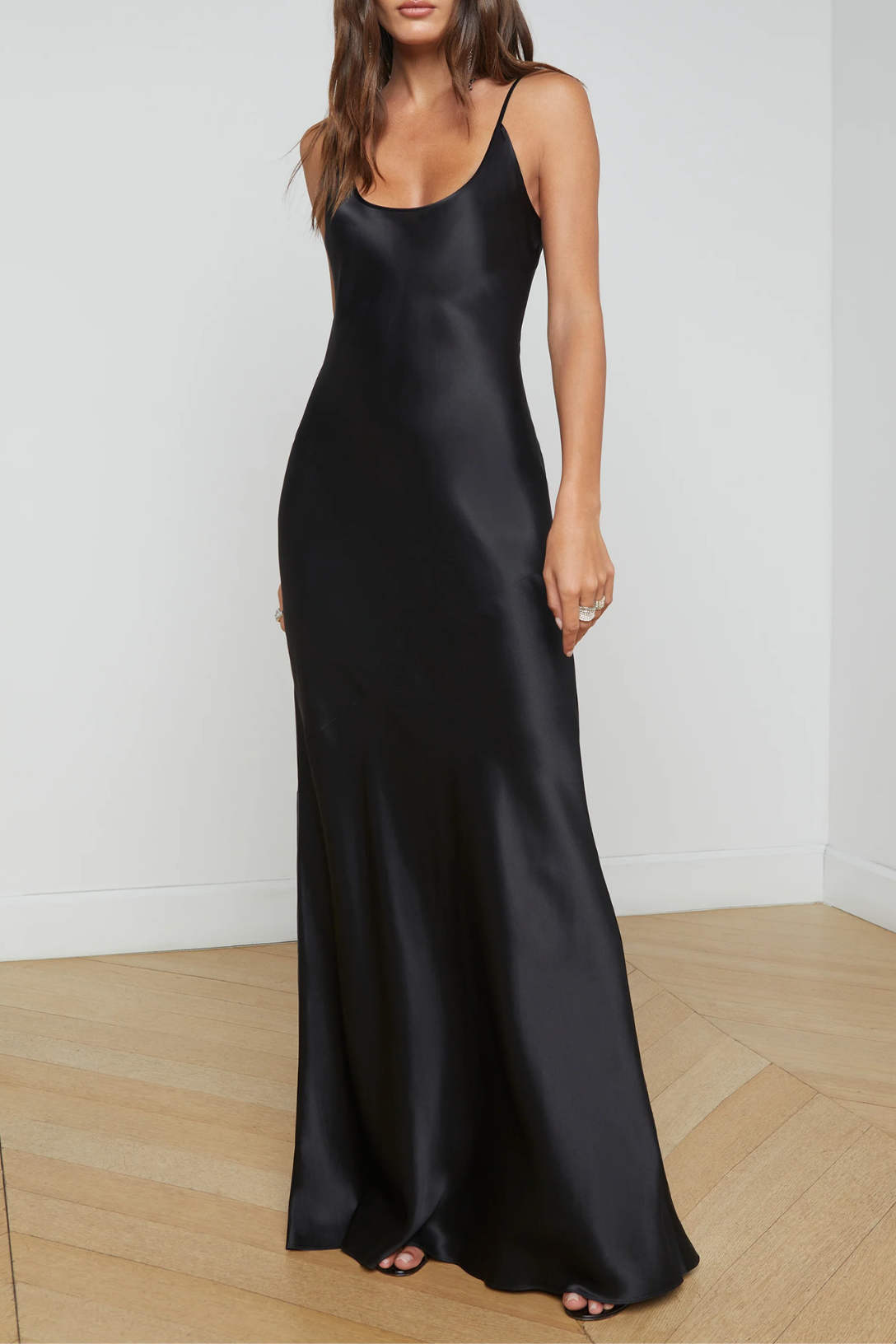 Charmaine Elegant Black Silk Gown for Women - Luxurious Formal Evening Dress for Weddings, Galas & Special Occasions