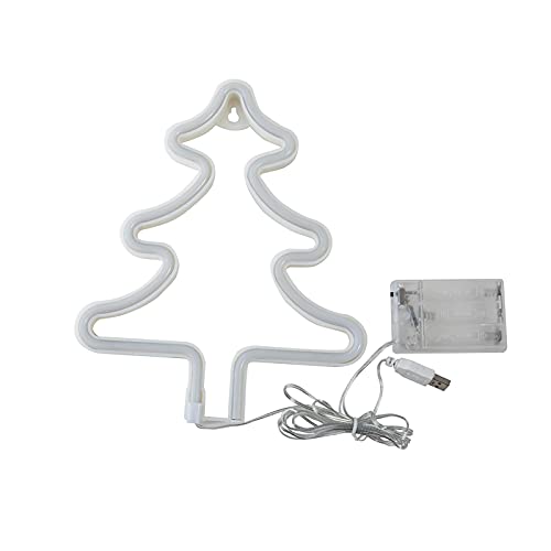 LED Neon Christmas Lights with Bells, Snowflakes & Stockings - Battery/USB Powered Holiday Decor for Home, Party & Outdoor Festive Lighting (Green)