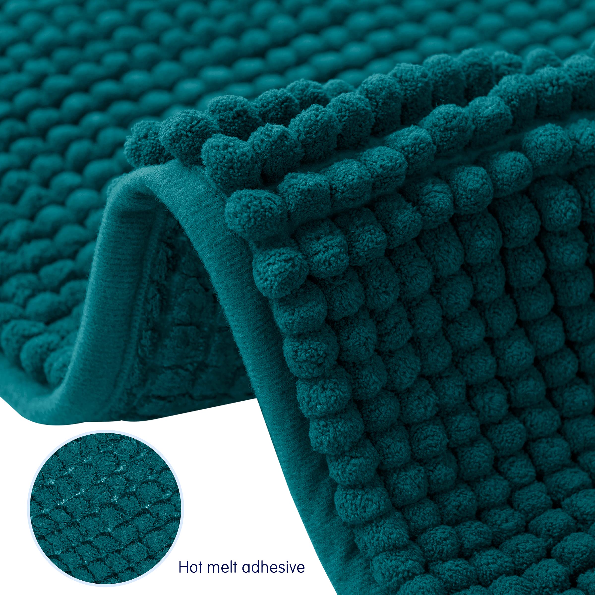SUBRTEX Chenille Bathroom Rug - Soft Plush Bath Mat, Water Absorbent & Quick Dry, Machine Washable (Blue, 16