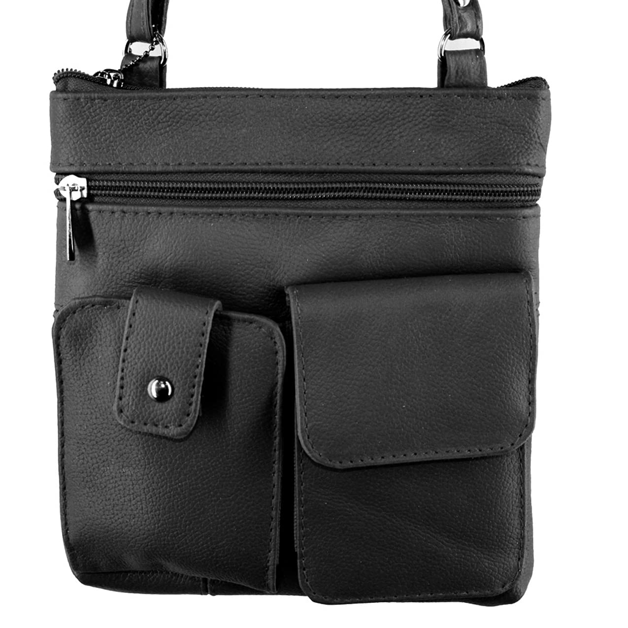 Premium Silver Fever Leather Crossbody Bag - Stylish & Functional Travel Organizer for Everyday Use (Black) | Perfect for Commuting, Shopping & Travel Accessories