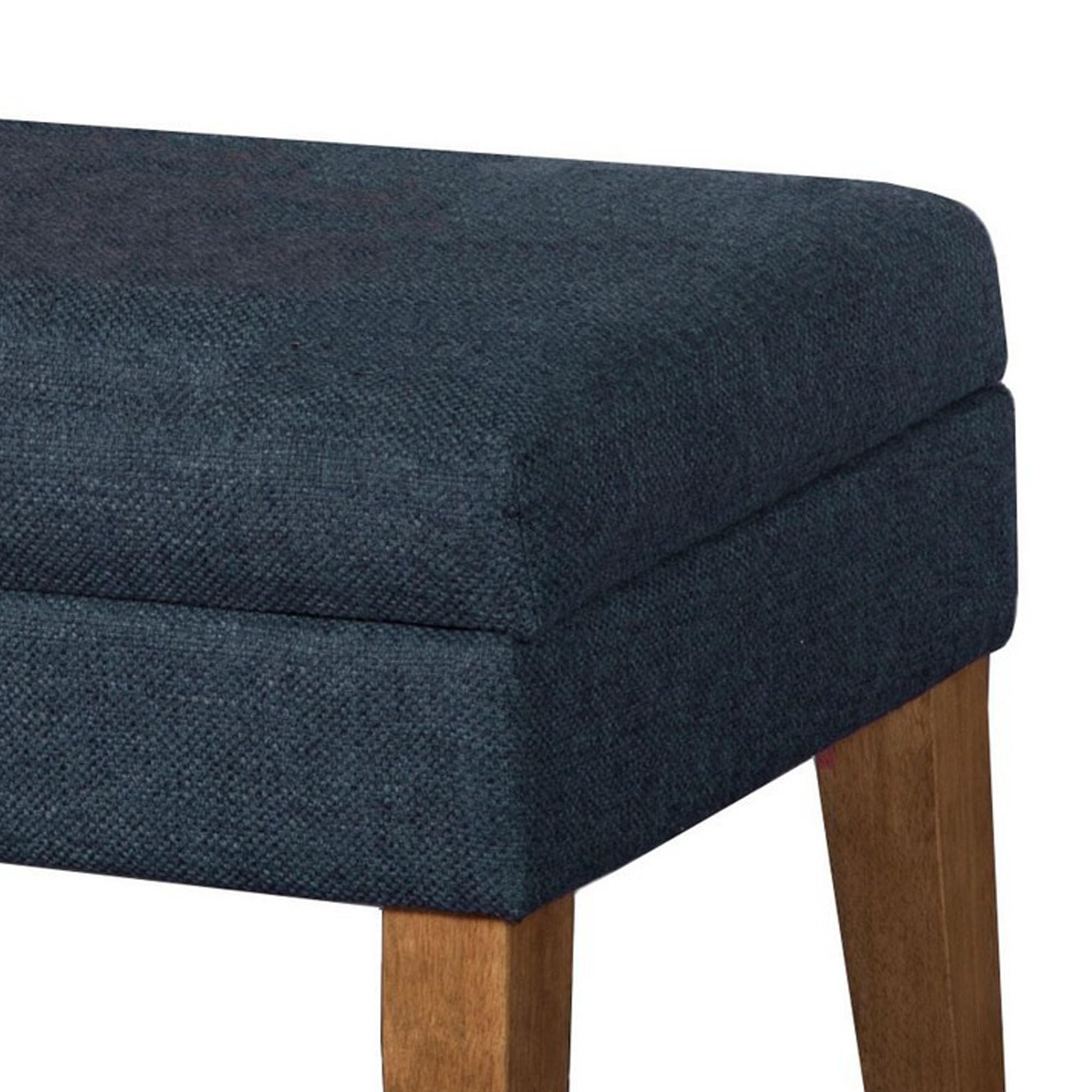 Homepop Upholstered Storage Ottoman Bench with Lift Top - Navy Blue Large Decorative Furniture for Living Room & Bedroom - Perfect for Extra Seating, Hidden Storage & Home Decor