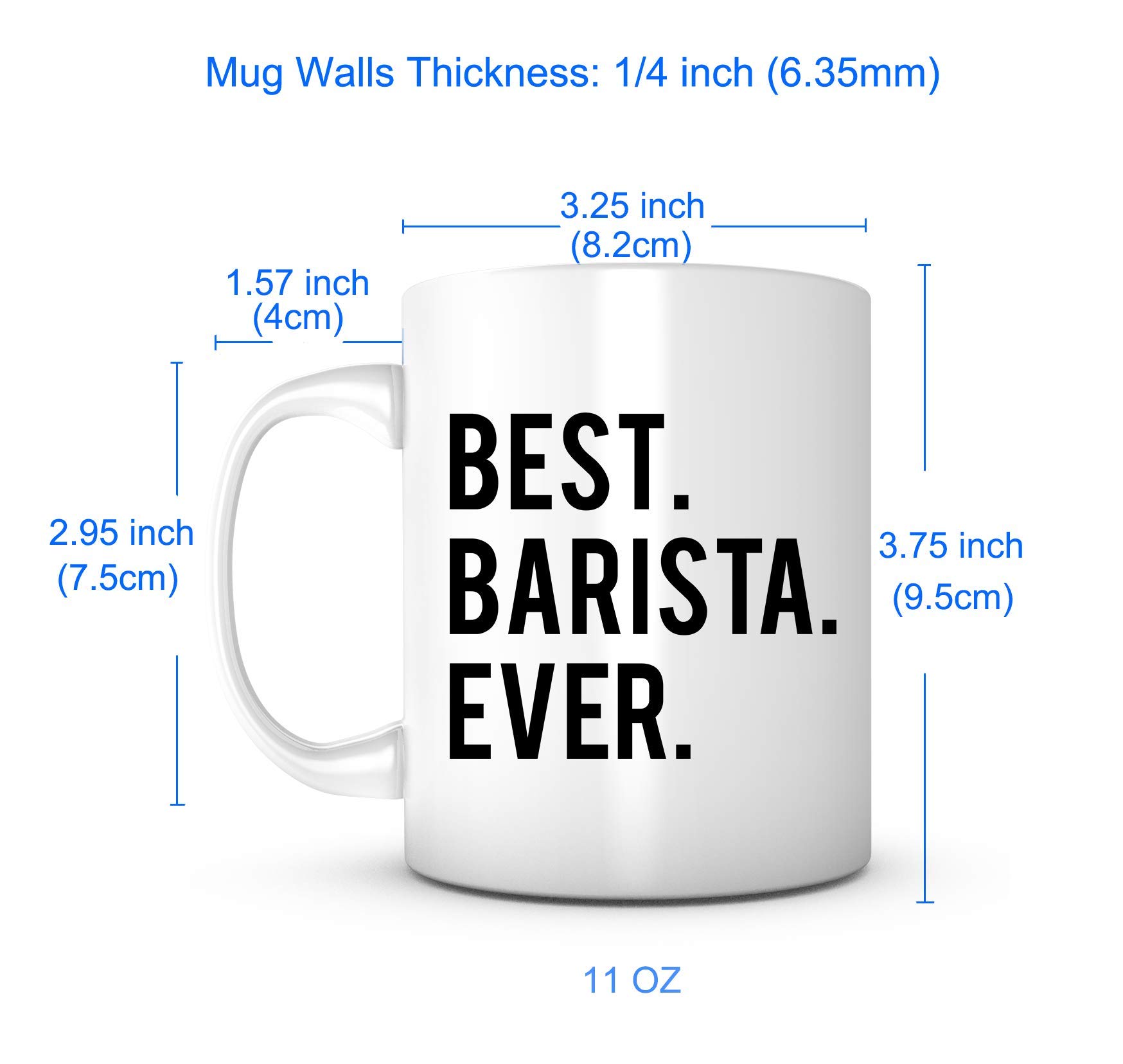 Best 11oz White Ceramic Coffee Mug - Perfect Gift for Coffee Lovers, Birthday Present, Barista Gift - Ideal for Home, Office & Cafe Use