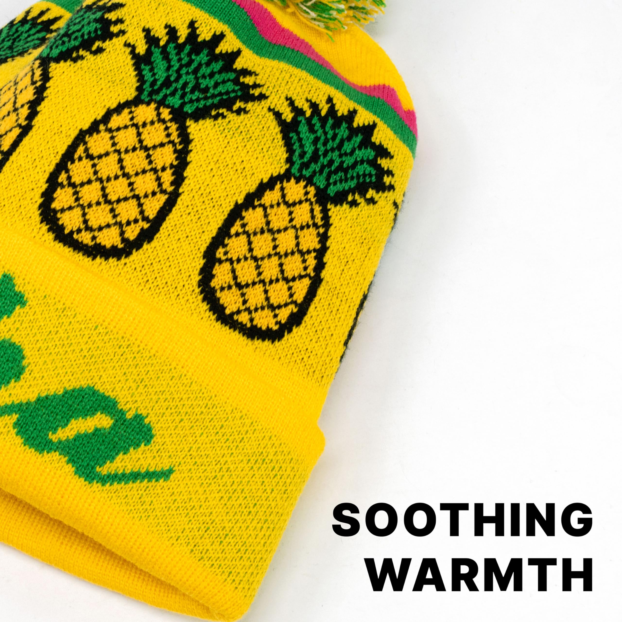 Skully Pom Pom Knit Beanie - Warm Winter Hat for Men & Women - Colorful Fun Design for Outdoor Activities & Casual Wear