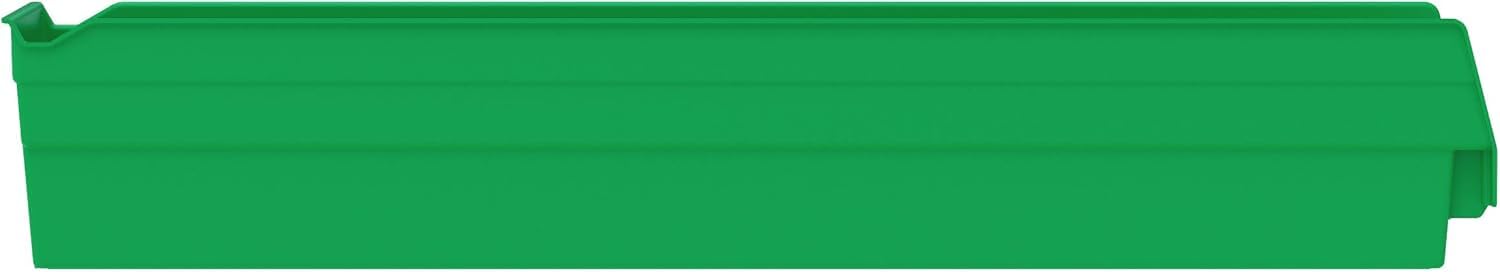 Akro-Mils 30124 Heavy Duty Plastic Shelf Bins - 12-Pack Green Storage Organizer (24