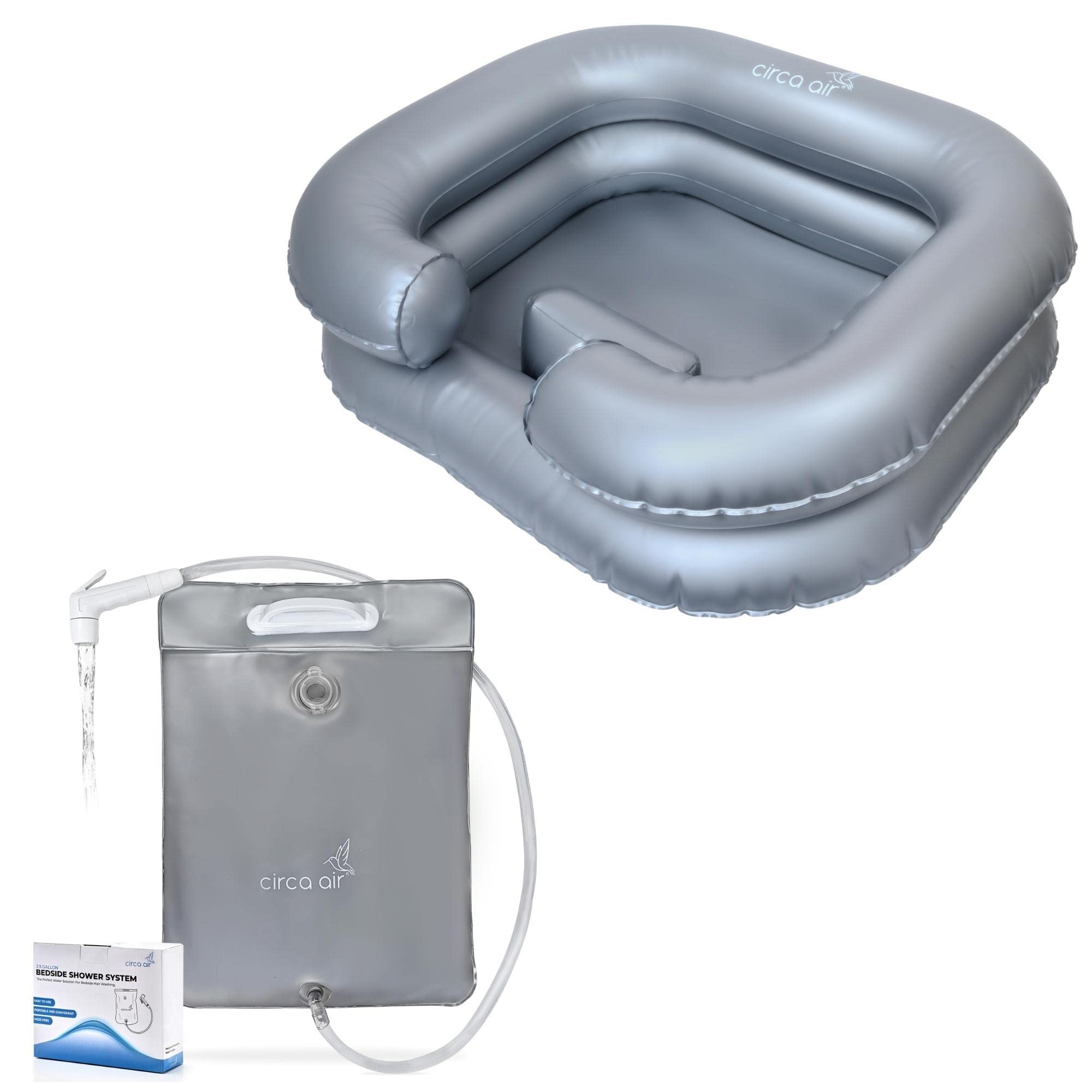 **Inflatable Hair Washing Basin & Portable Shampoo Bowl - Bedside Shower Bag for Easy Hair Washing in Bed | Ideal for Bedridden, Elderly & Post-Surgery Care | Lightweight & Travel-Friendly for Home, Hospital & Nursing Use**