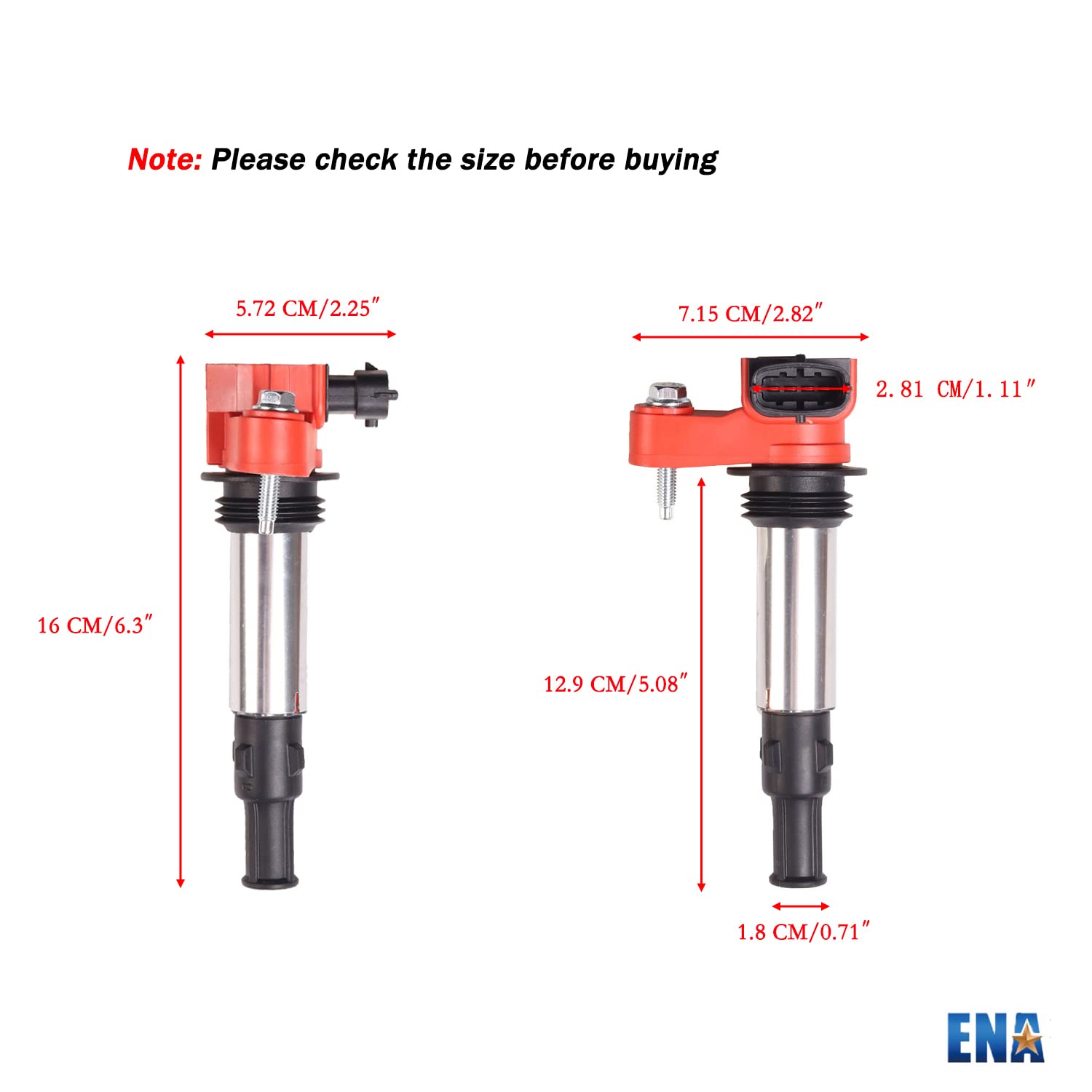 ENA 6-Pack Ignition Coils 2.8L 3.6L V6 Compatible with Saab 9-3 Aero, Cadillac CTS STS SRX, Buick Enclave LaCrosse Rendezvous, Chevy Traverse (2004-2009) - Replacement for UF375 C1508 - Improves Engine Performance & Fuel Efficiency