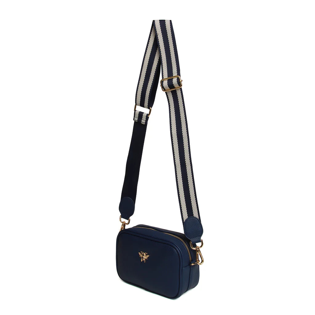 Alice Wheeler Mini Crossbody Bag for Women - Stylish Navy Blue Leather Purse - Perfect for Travel, Shopping & Everyday Use