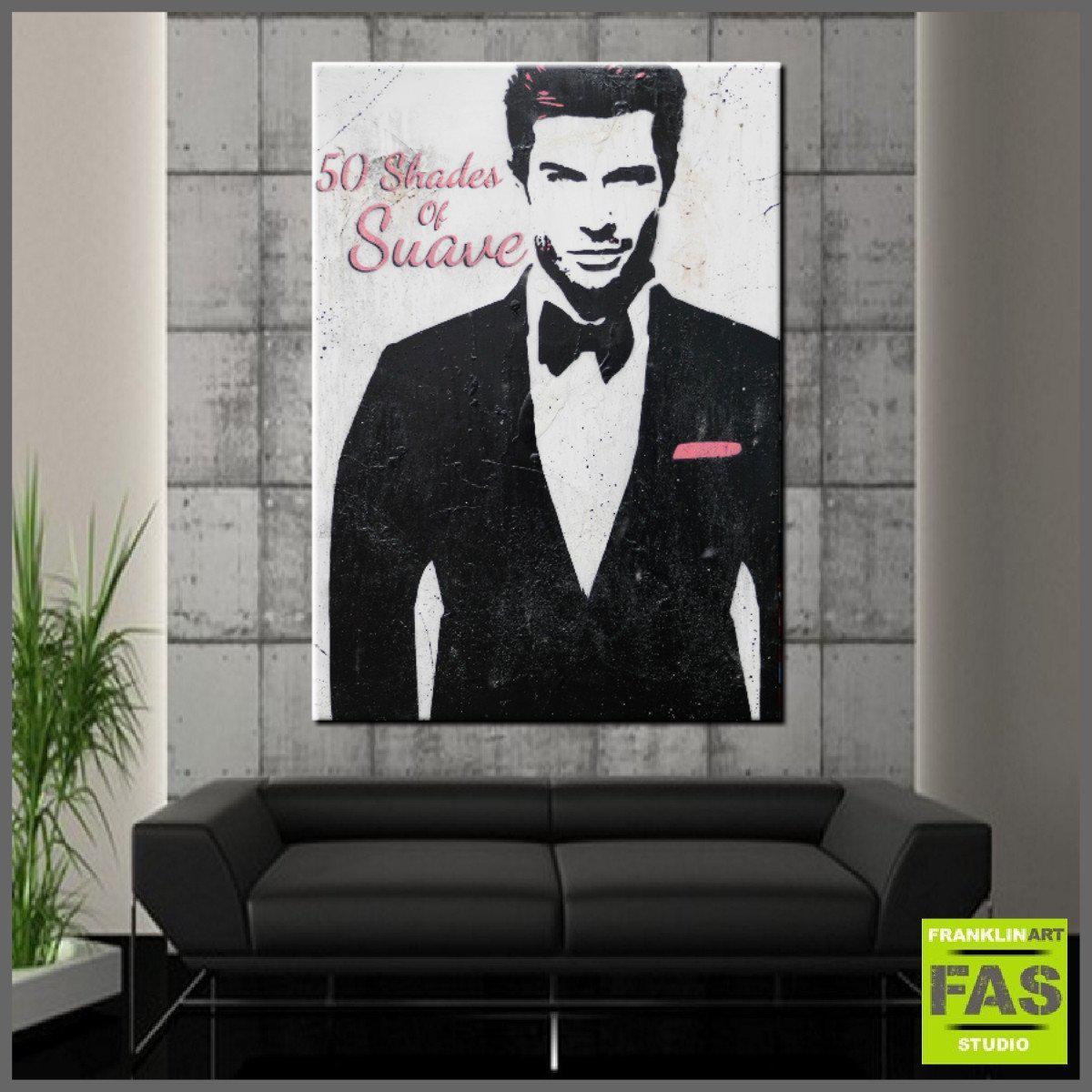 50 Shades 140cm X 100cm Urban Pop Art Black Canvas Painting - Modern Wall Decor for Living Room, Bedroom & Office