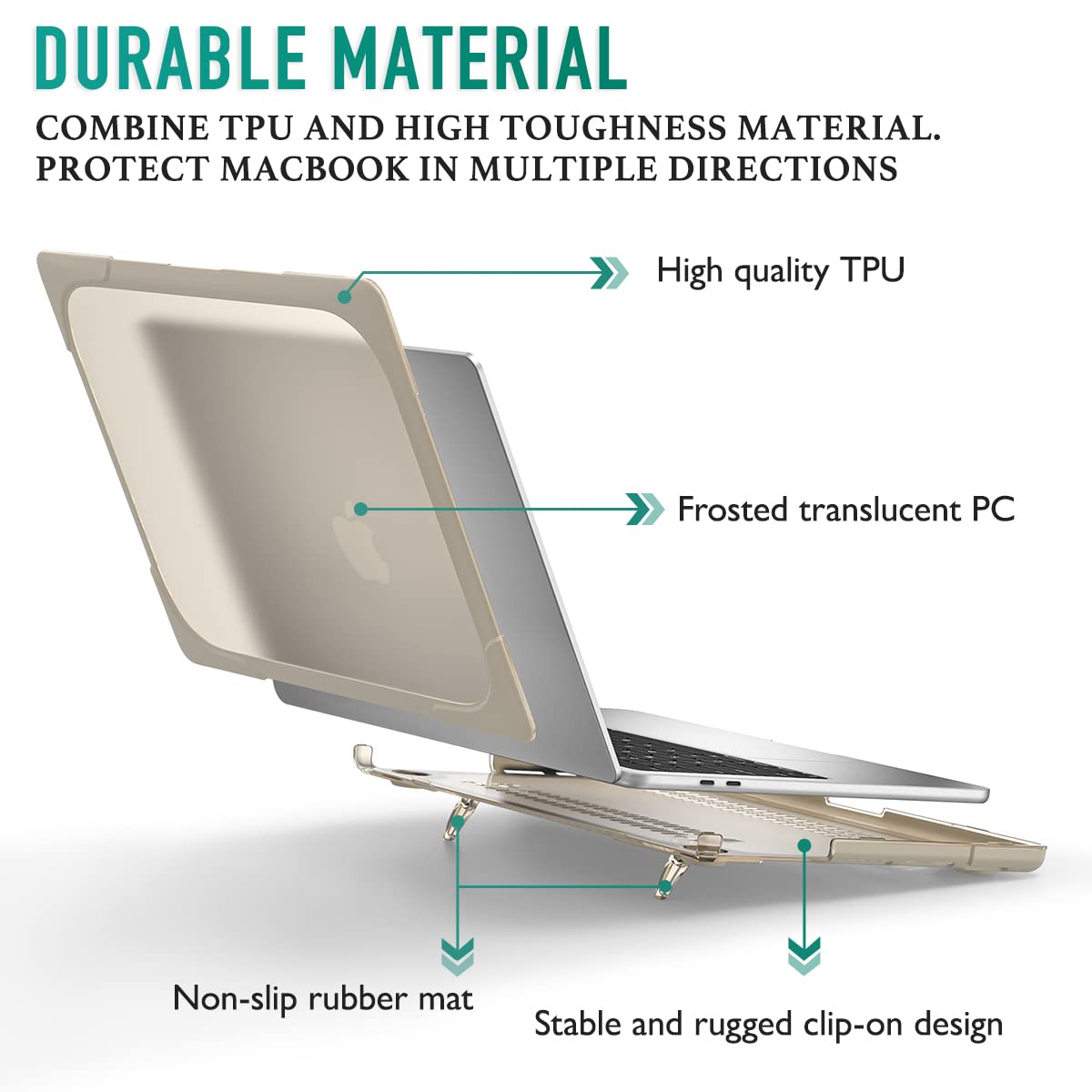 Durable Heavy Duty MacBook Pro 16 Inch Case (2019 Model A2141) - Dual Layer Hard Shell Cover with Shock-Absorbing TPU Bumper for MacBook Pro 16