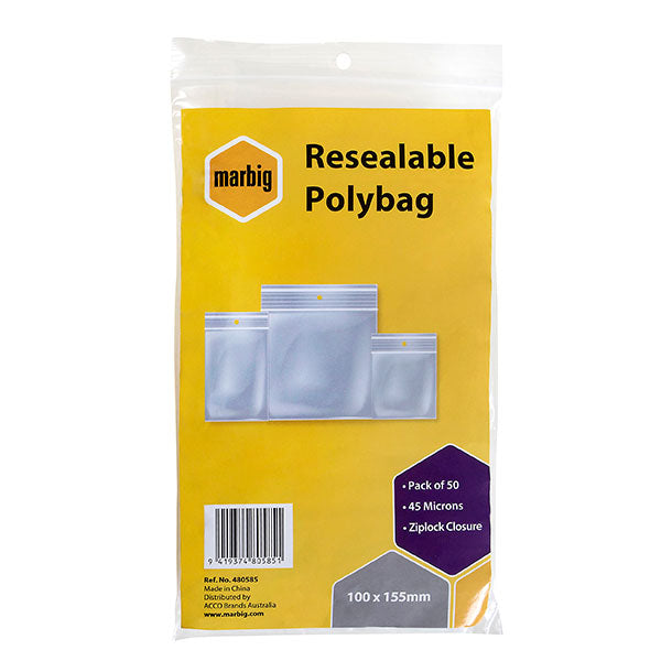 100 Pack 100 x 155mm Resealable Ziplock Bags - Clear Plastic Storage Bags for Food, Crafts, Jewelry & Office Organization