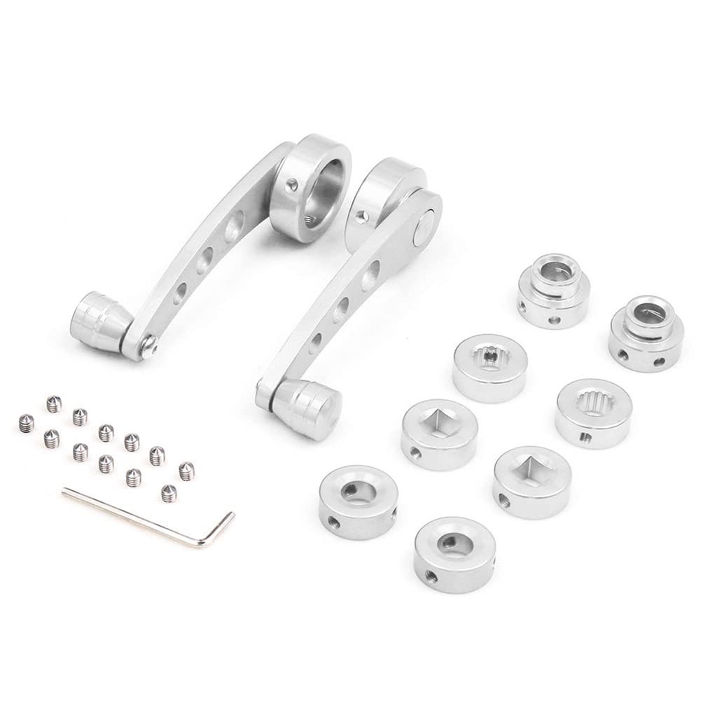 Universal Billet Aluminum Car Window Crank Handle - Manual Window Lifter Replacement for Wagon, Van & Automotive (Silver) | Durable Interior Upgrade for Smooth Window Operation