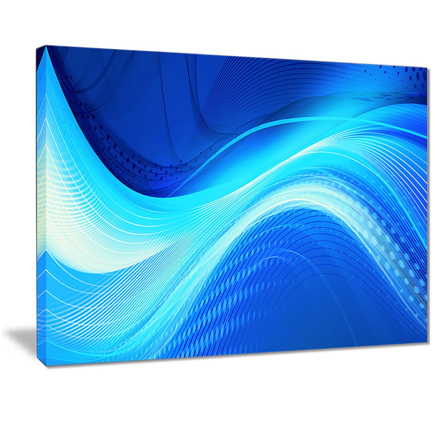 Designart Blue Hues Abstract Metal Wall Art - Modern 4-Panel Wall Decor - 48x28 Inches - MT3028 - Perfect for Living Room, Bedroom & Office Decor