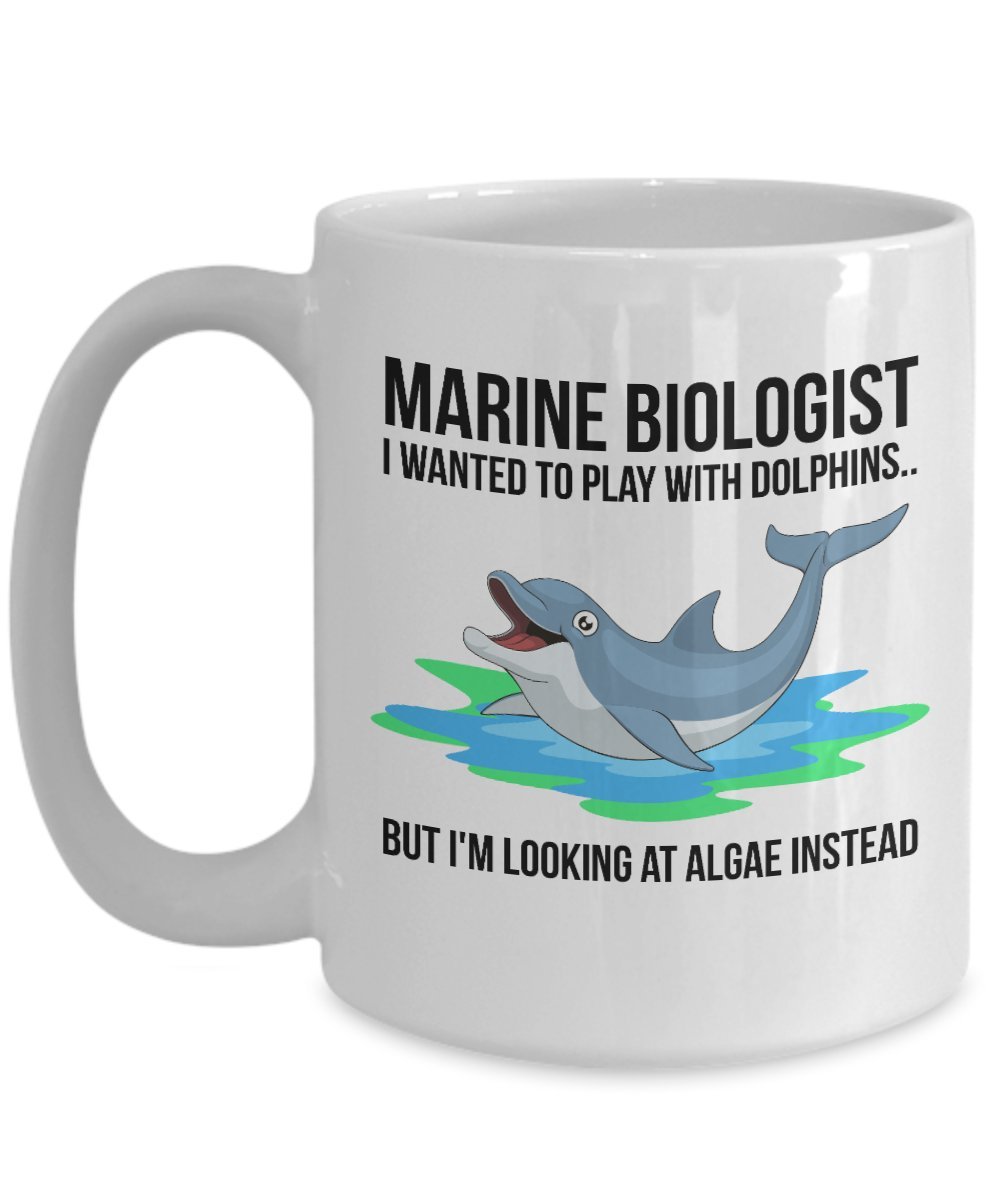 Funny Marine Biologist Gifts - Dolphin Themed Coffee Mug for Women & Kids - Perfect for Biology Lovers & Ocean Enthusiasts - Great for Office Use, Birthday Presents & Science Teacher Appreciation