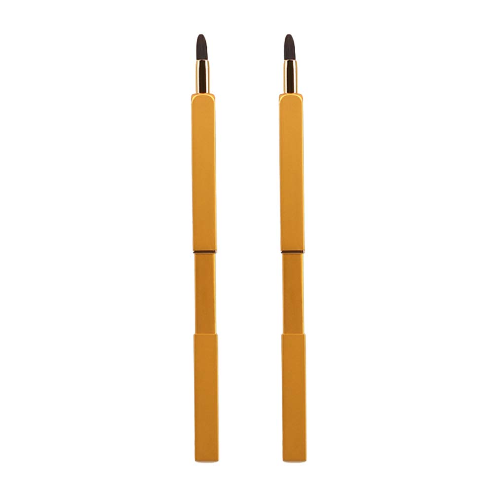 Beaupretty 2 Pack Retractable Lip Brush for Lipstick & Lip Gloss - Professional Makeup Brush for Precise Liner Application - Portable Travel Lip Brush for On-the-Go Beauty Touch Ups