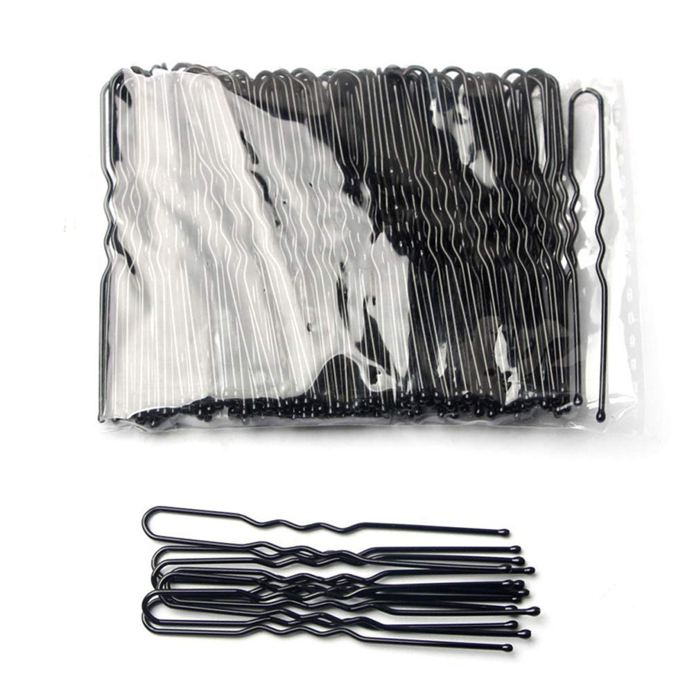 100 Pieces U-Shaped Metal Hair Pins - Spiral Hair Braid Twist Styling Clips for Women & Girls (Black, 1.97 inch/5 cm) - Perfect for Updos, Braids & Secure Hair Styling